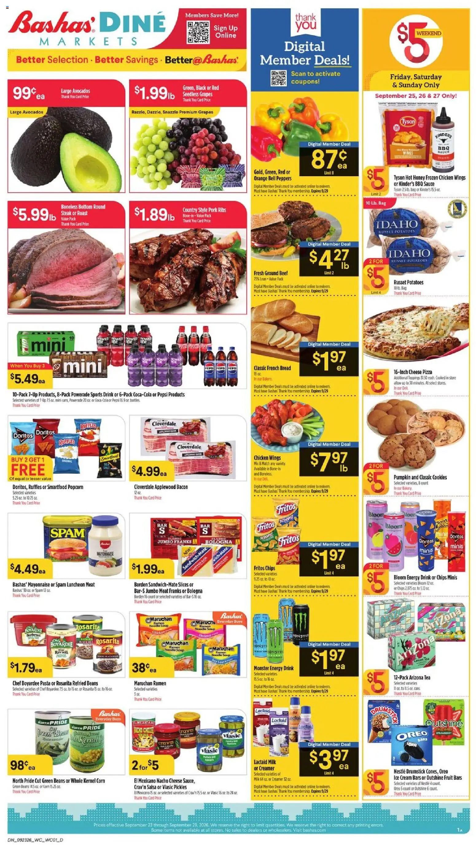 Basha's Dine - valid from 09/23/2026 | Page: 1 | Products: Pork ribs, Honey, Salt, Ice