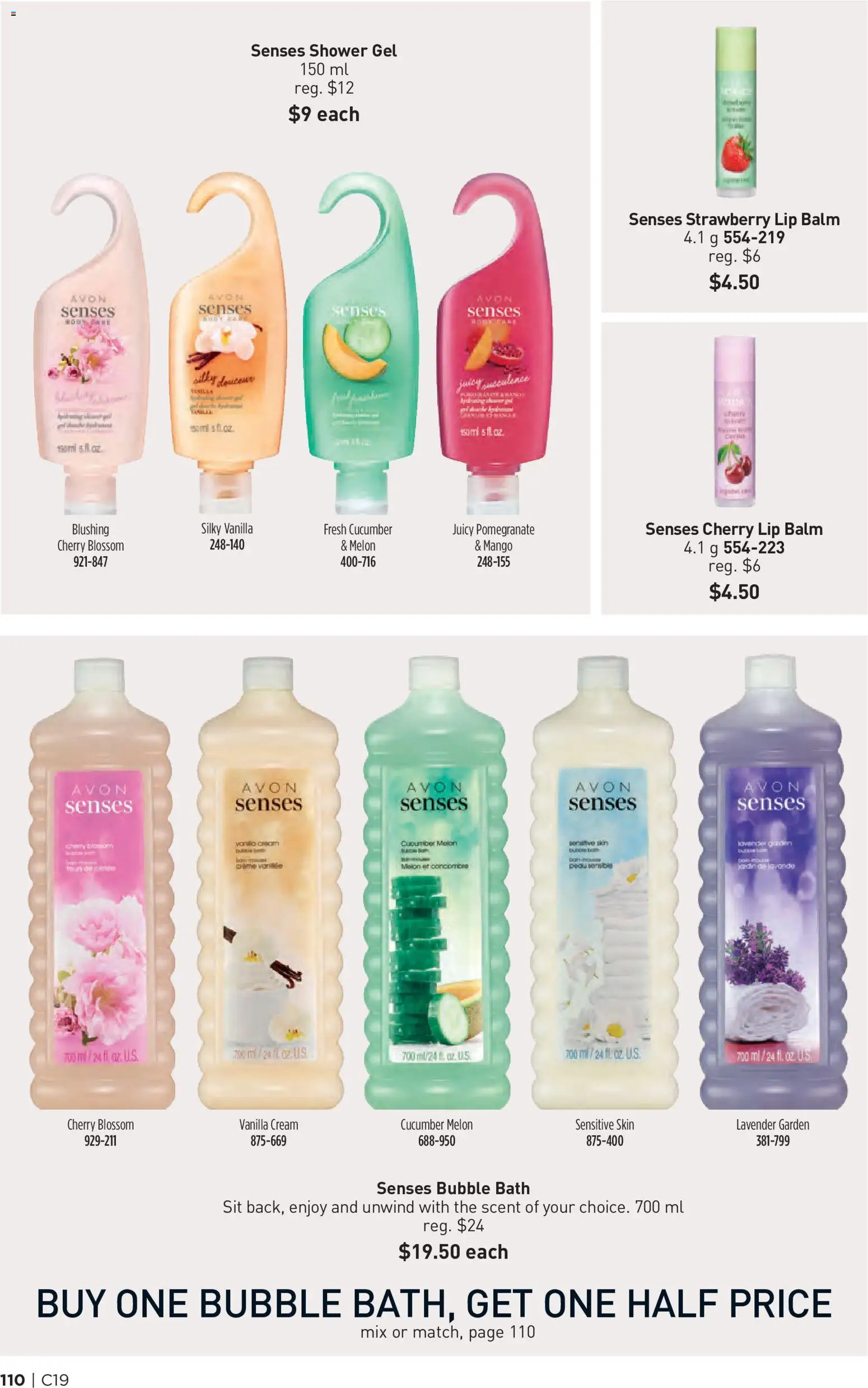 Avon flyer valid from Sep 9, 2026 | Page: 110 | Products: Cream, Mango, Cucumber, Lip balm