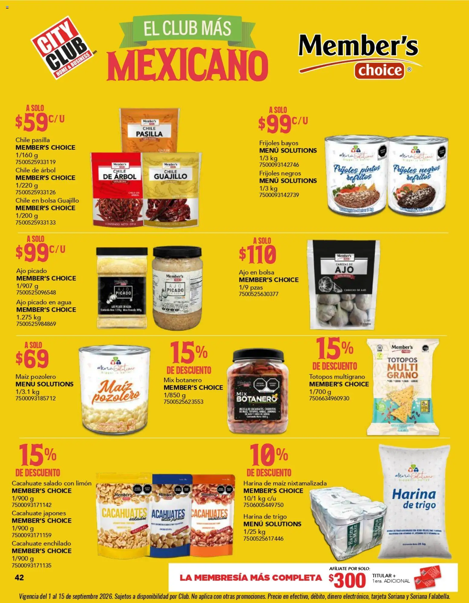 Nuevas ofertas de City Club válidas en toda la República Mexicana desde el 01/09/2026. ¡Encuentra las mejores ofertas en City Club catálogo! | Página: 42 | Productos: Maíz, Chile, Bolsa, Ajo
