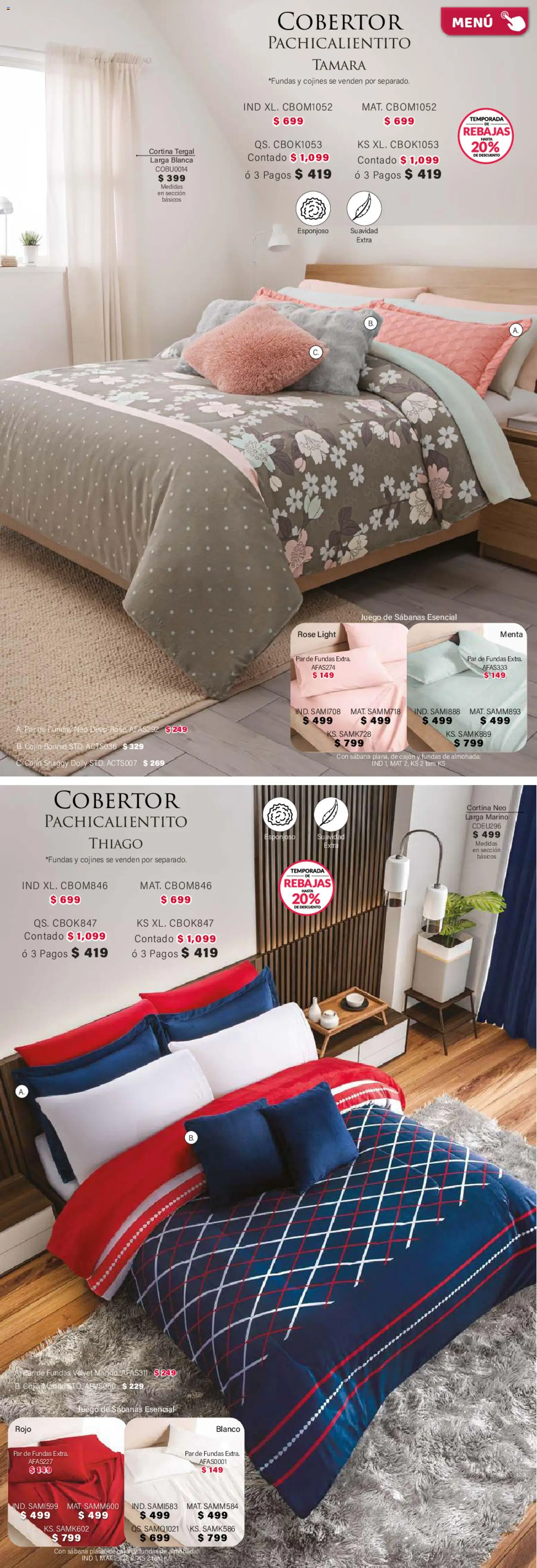 Nuevas ofertas de Colchas Concord válidas en toda la República Mexicana desde el 01/02/2026. ¡Encuentra las mejores ofertas en Colchas Concord catálogo! | Página: 165 | Productos: Cobertor, Juego, Almohada, Sabanas