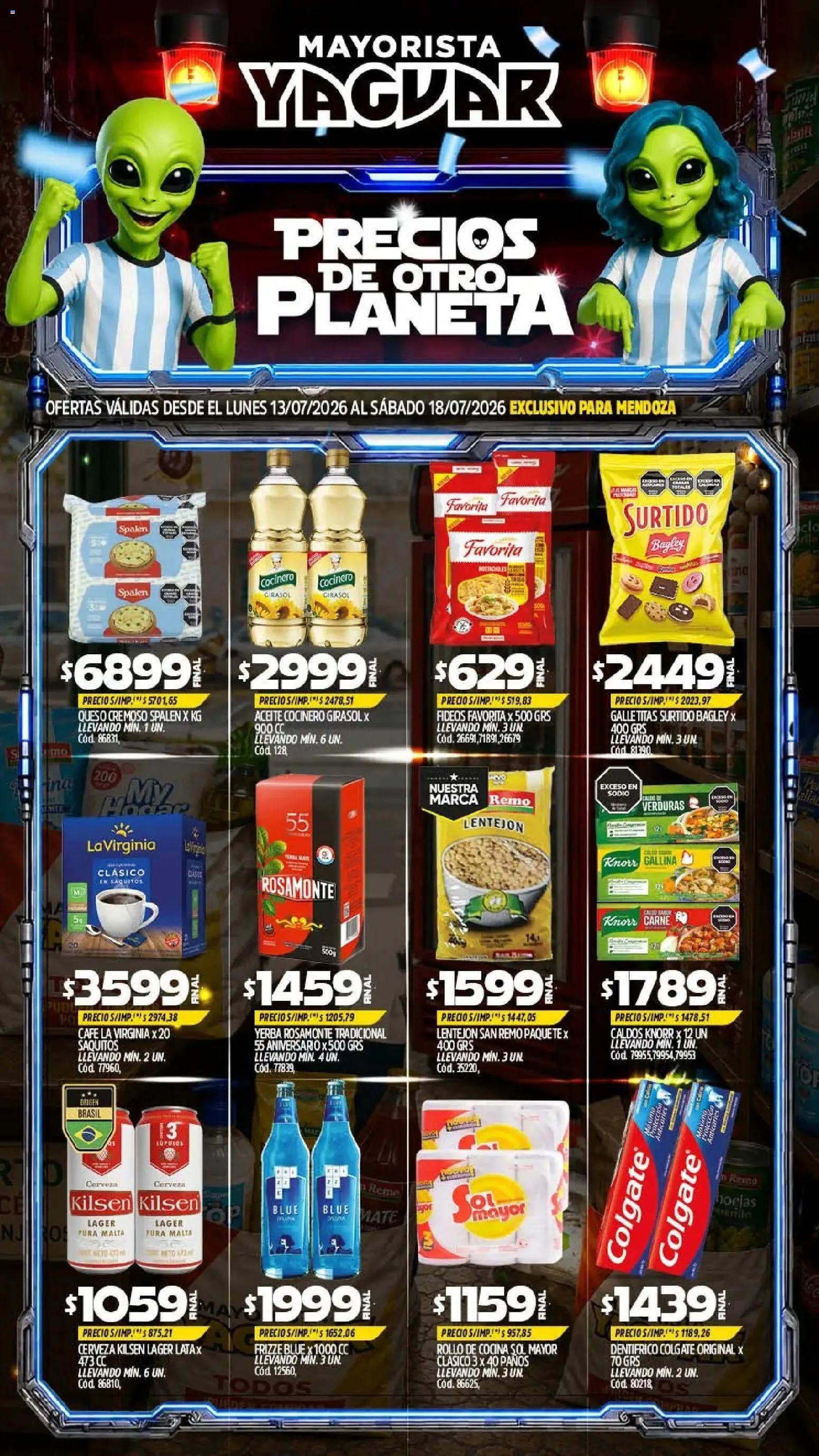 Yaguar - Oferta Semanal Mendoza │ válido desde el 13/07/2026 | Página: 1 | Productos: Cocina, Yerba, Aceite, Café