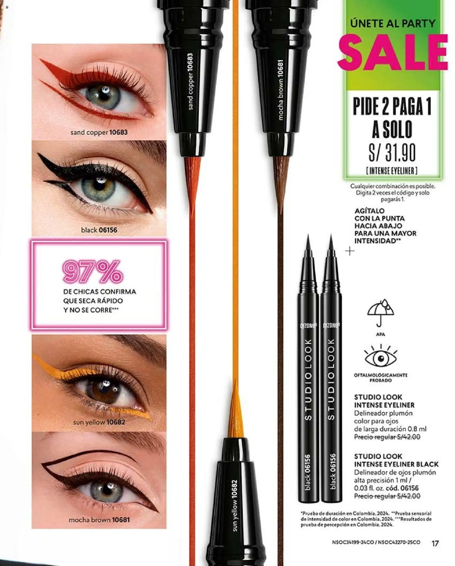 Catálogo CyZone válido desde 20/06/2026 | Página: 17 | Productos: Delineador de ojos, Delineador