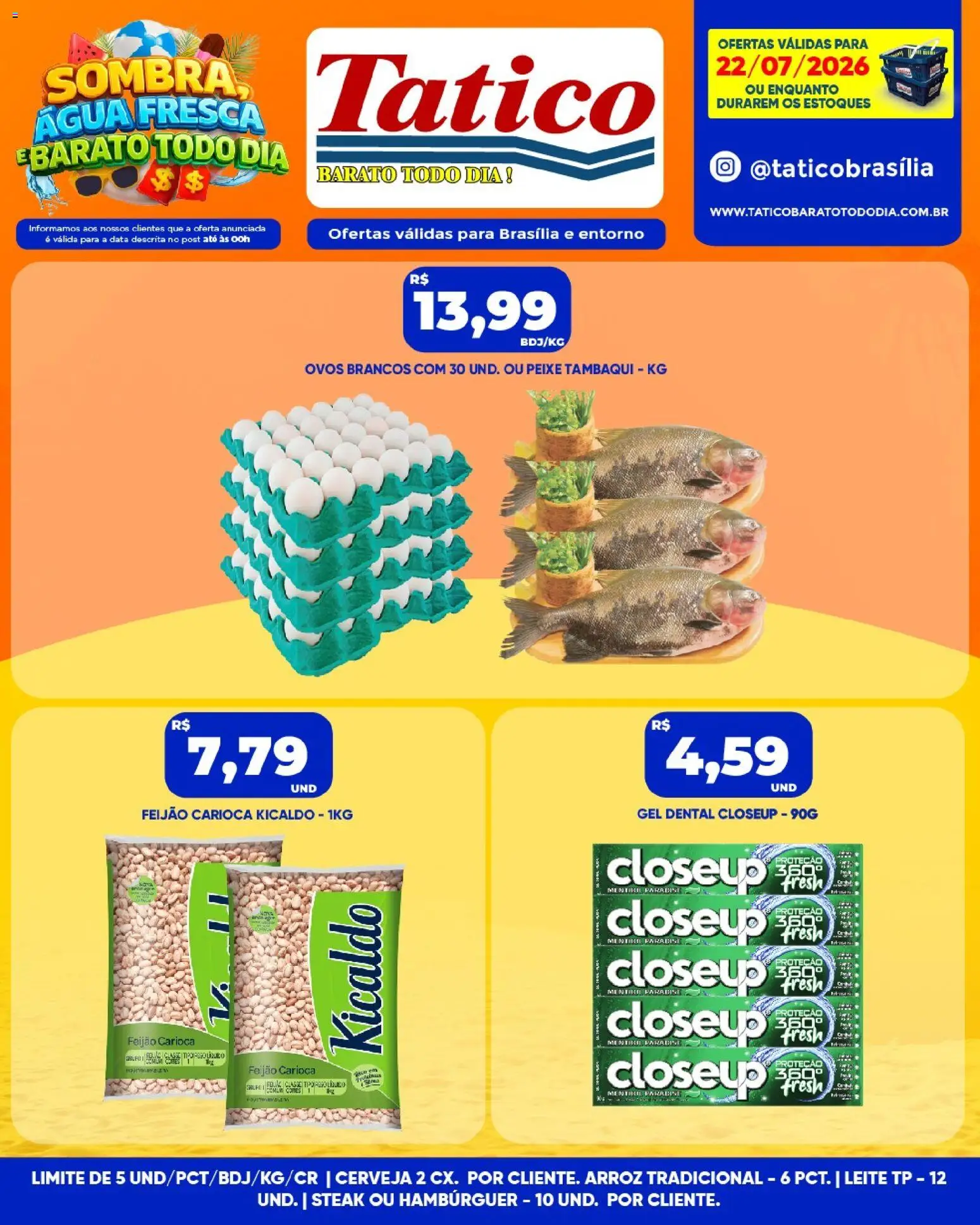 Tatico Folheto - válido de 23/07/2026 | Página: 35 | Produtos: Leite, Ovos, Arroz, Peixe