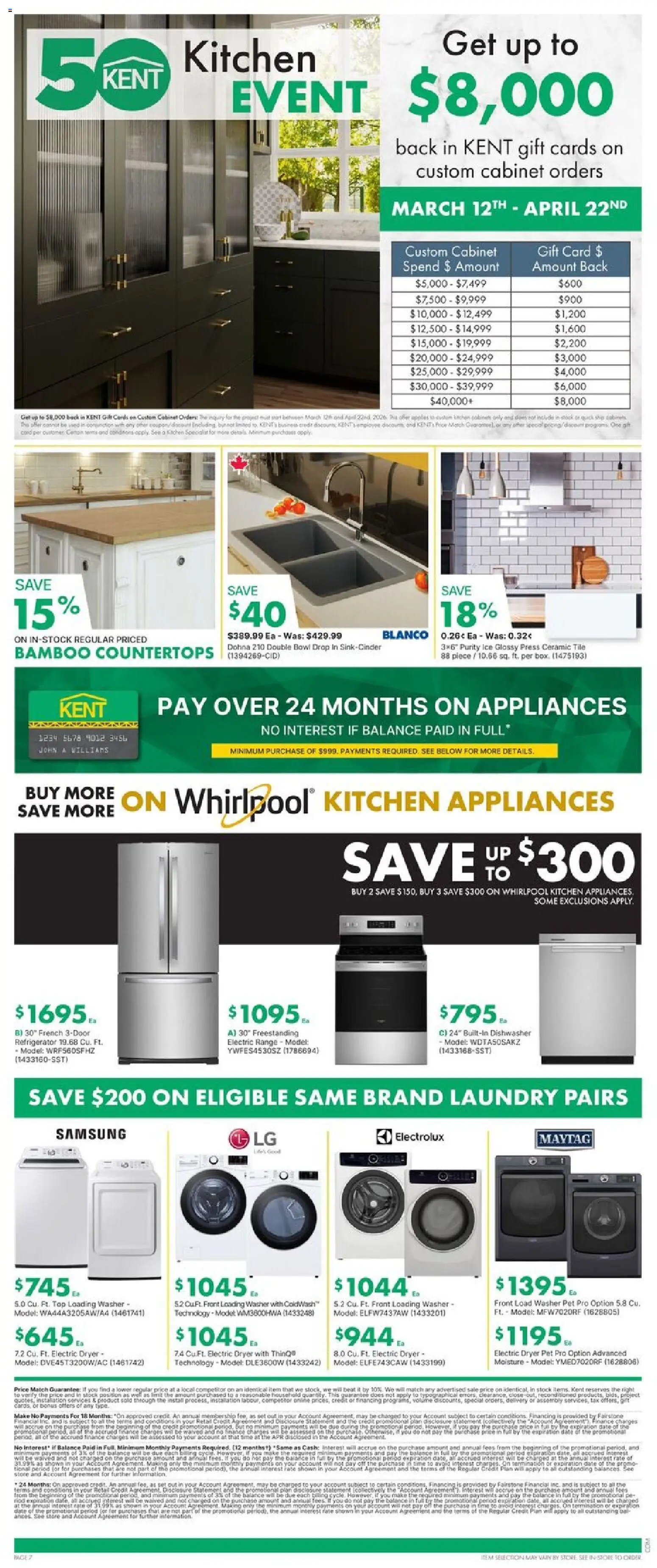 Kent flyer valid from 09.04.2026 | Page: 7 | Products: Refrigerator, Dryer, Cabinet, Apples