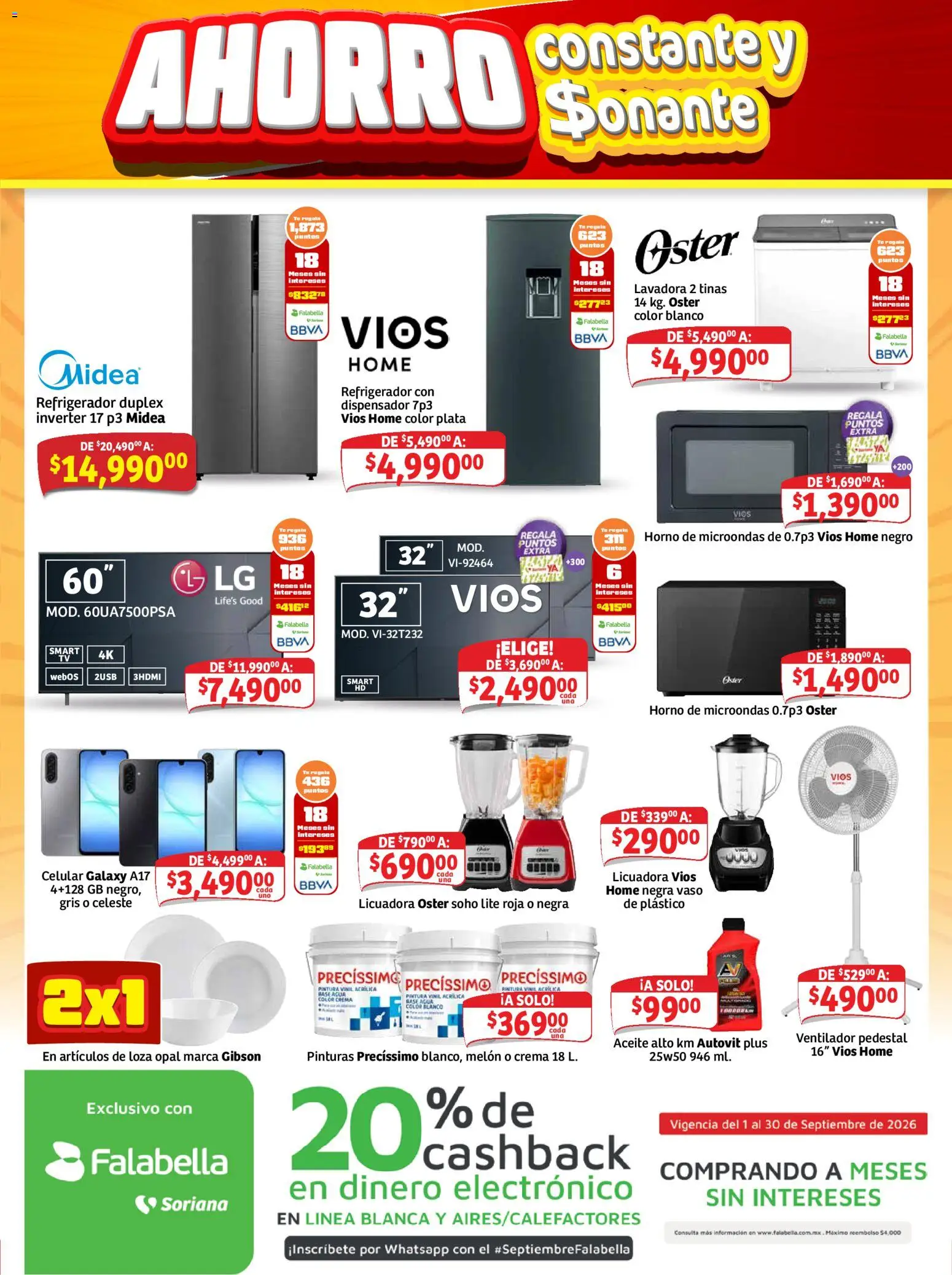 Nuevas ofertas de Soriana válidas en toda la República Mexicana desde el 25/09/2026. ¡Encuentra las mejores ofertas en Soriana Mercado - Ahorro constante y sonante Mercado Nacional! | Página: 7 | Productos: Refrigerador, Aceite, Lavadora, Microondas
