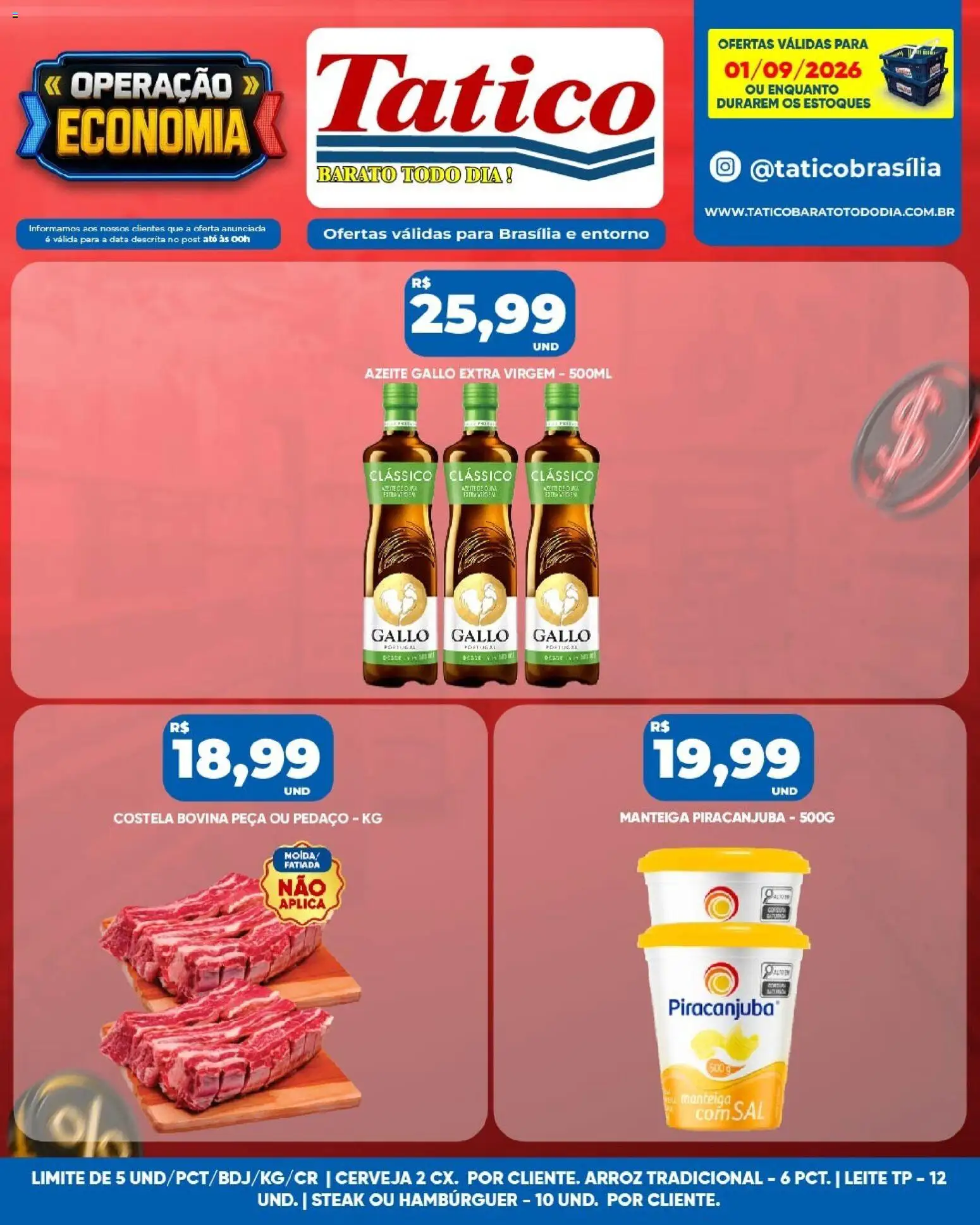 Tatico Folheto - válido de 01/09/2026 | Página: 11 | Produtos: Costela bovina, Cerveja, Arroz, Azeite