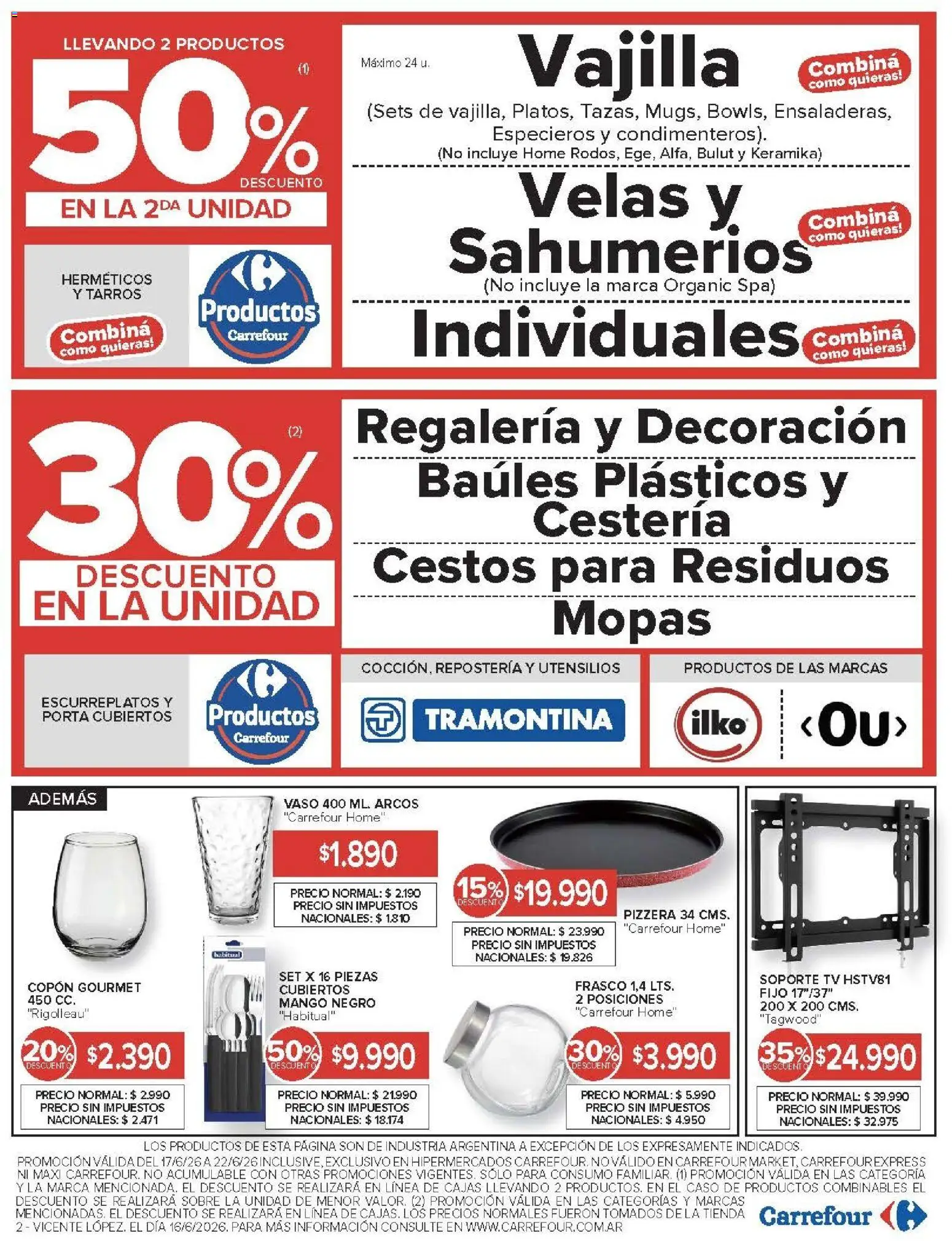 Carrefour ofertas │ válido desde el 17.06.2026 | Página: 26 | Productos: Pizzera, Sobre, Frasco, Mango