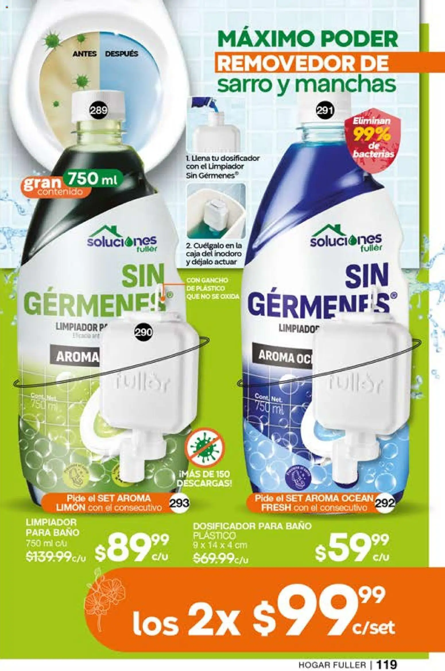 Nuevas ofertas de Fuller válidas en toda la República Mexicana desde el 01.04.2026. ¡Encuentra las mejores ofertas en Fuller campaña 26 2026! | Página: 119 | Productos: Inodoro, Limpiador, Caja, Baño