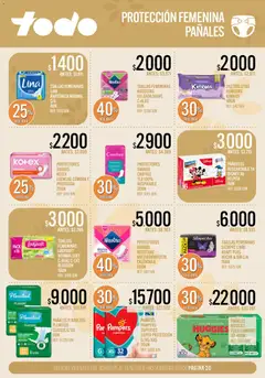 Vista previa Supermercados TODO Ofertas válido desde el 30/06/2026 | Página: 20 | Productos: Algodón, Toallas, Pañales