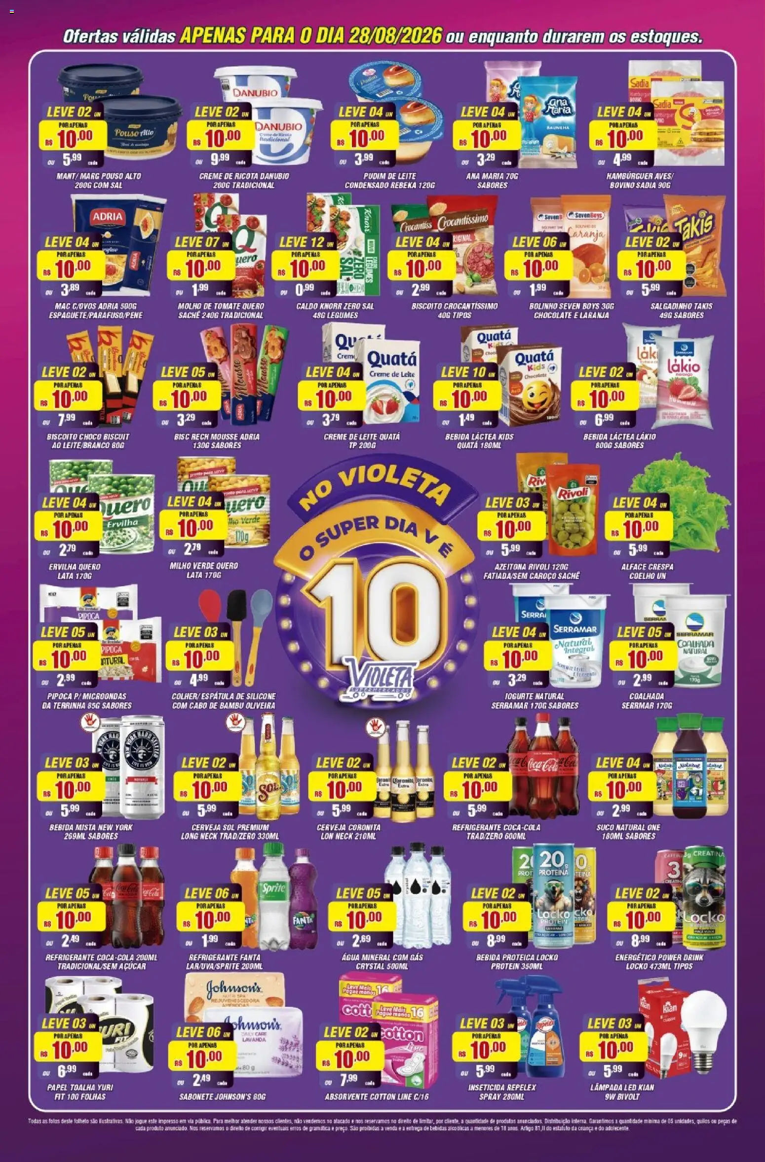 Violeta Supermercados Folheto - válido de 28/08/2026 | Página: 4 | Produtos: Microondas, Hambúrguer, Knorr, Legumes