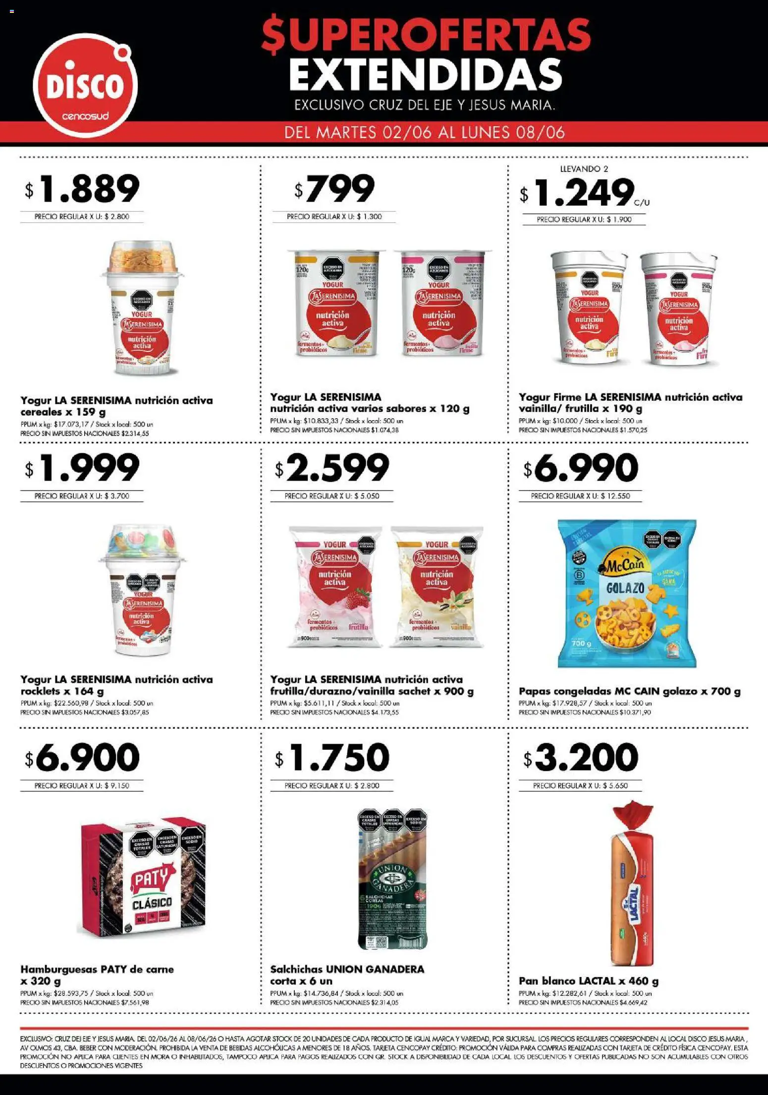 Disco - Superofertas extendidas - Cruz del Eje y Jesus Maria │ válido desde el 01.06.2026 | Página: 6 | Productos: Disco, Frutilla, Yogur, Cereales