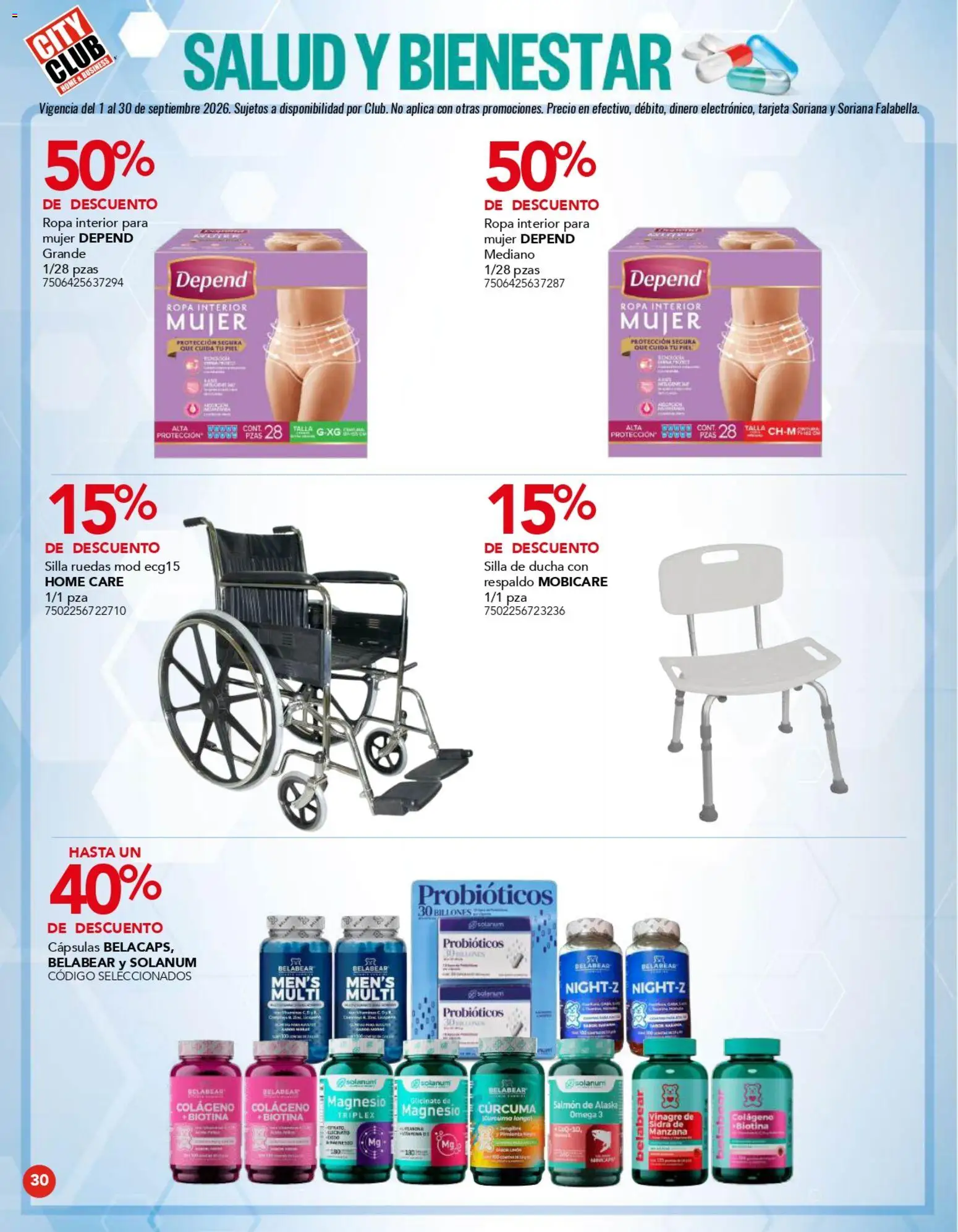 Nuevas ofertas de City Club válidas en toda la República Mexicana desde el 01/09/2026. ¡Encuentra las mejores ofertas en City Club catálogo! | Página: 30 | Productos: Probióticos, Cápsulas, Omega 3, Cúrcuma