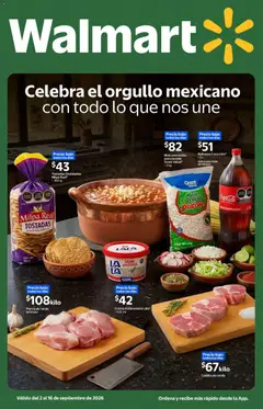 Vista previa de Walmart folleto Celebra el orgullo mexicano con todo lo que nos une, nuevo folleto de la tienda, válido en México a partir del 02/09/2026