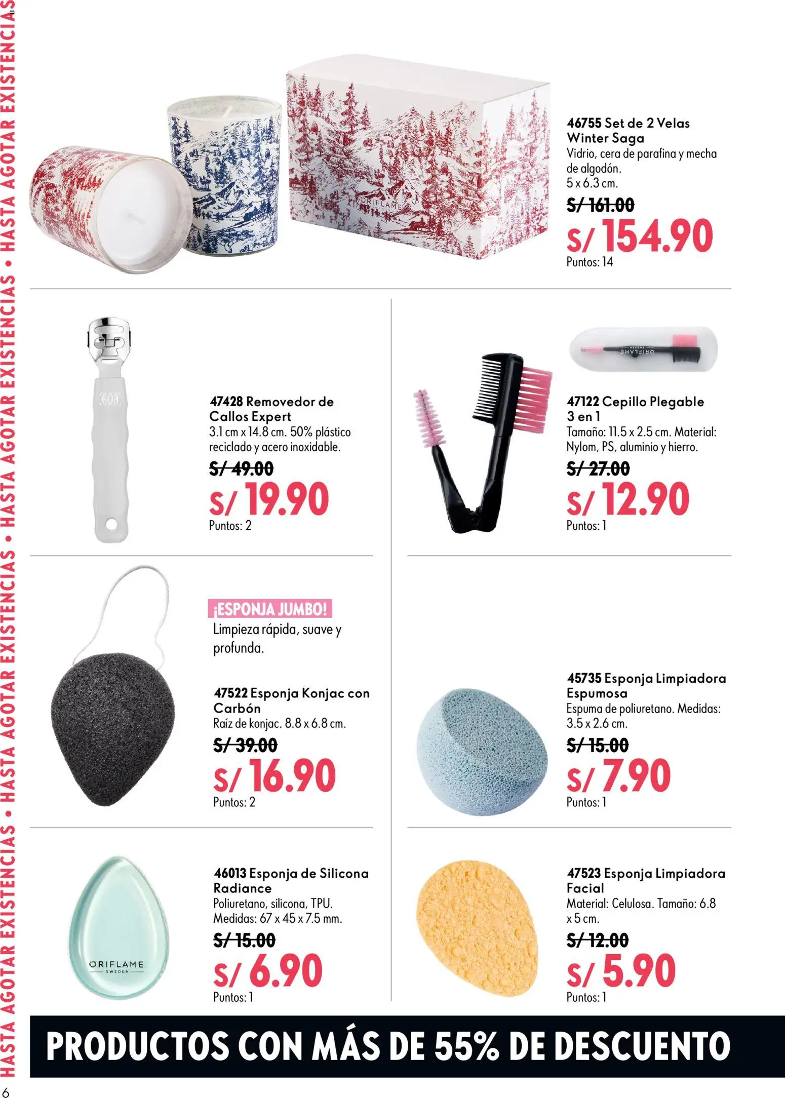 Catálogo Oriflame válido desde 01/08/2026 | Página: 6 | Productos: Esponja, Espuma, Carbón, Velas