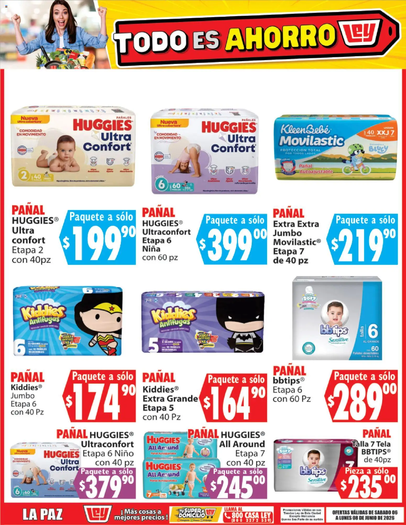 Nuevas ofertas de Casa Ley válidas en toda la República Mexicana desde el 06.06.2026. ¡Encuentra las mejores ofertas en Casa Ley folleto Todo es ahorro! | Página: 10 | Productos: Pañales