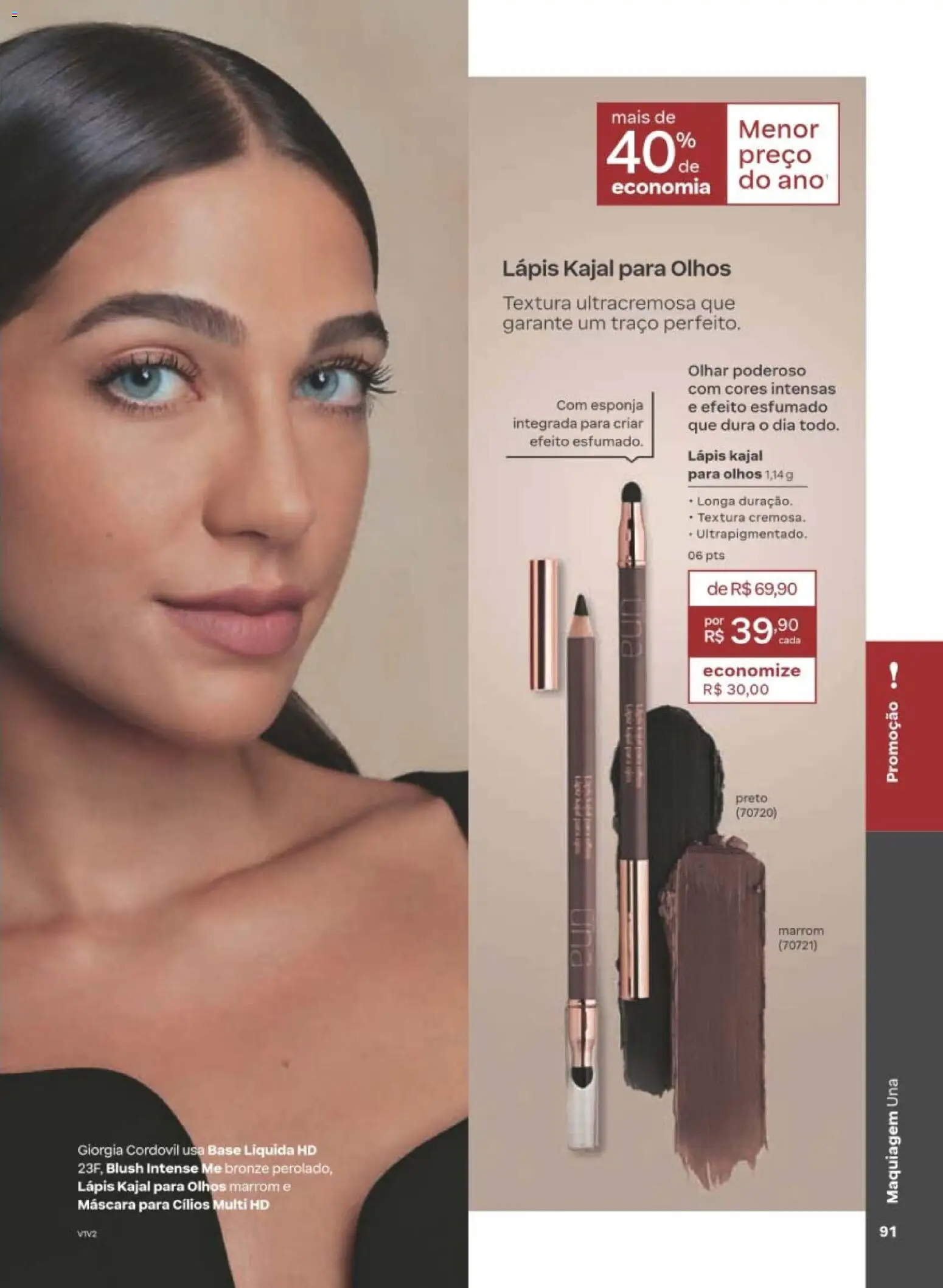Natura Folheto - válido de 22/06/2026 | Página: 91 | Produtos: Blush, Esponja, Máscara para cílios, Lápis