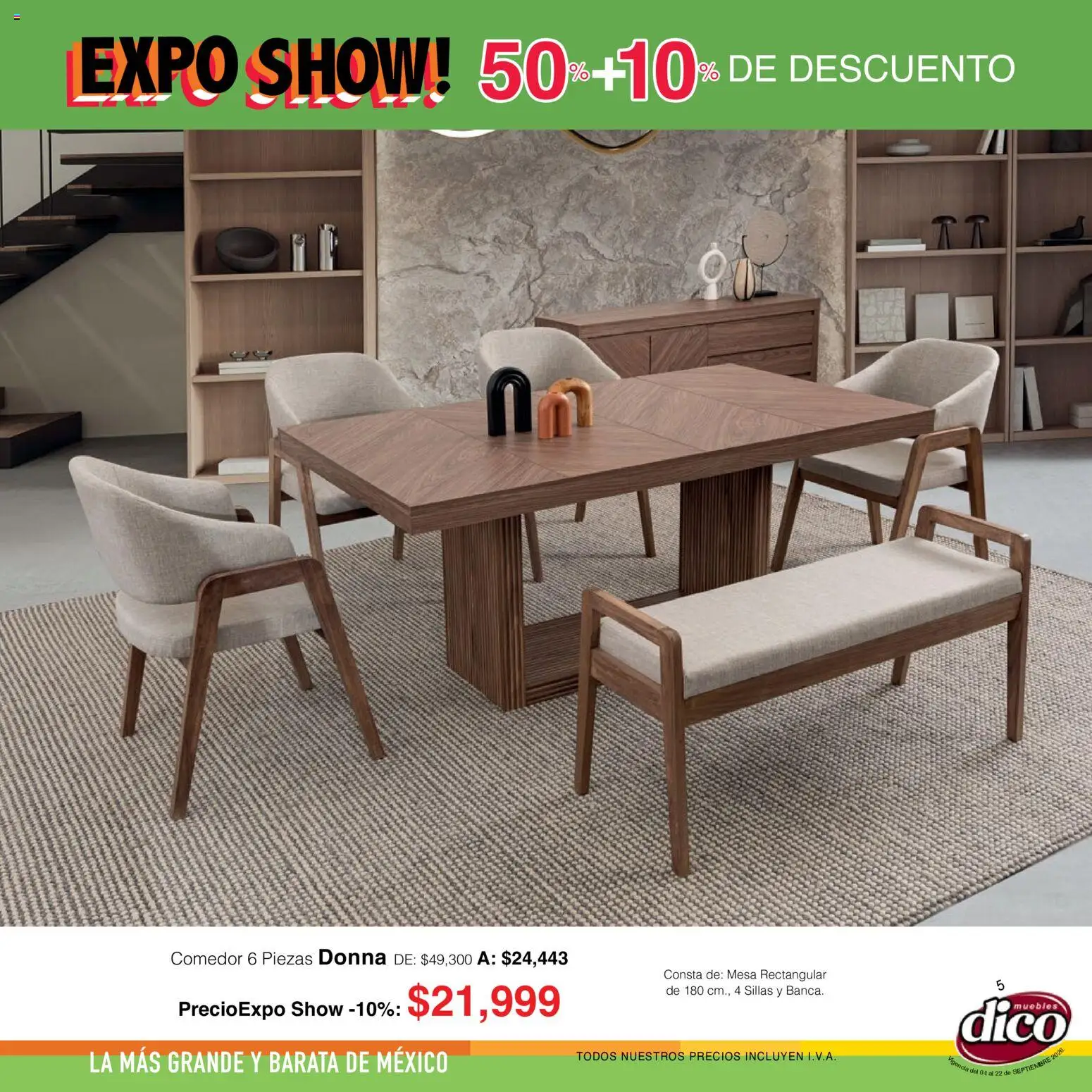 Nuevas ofertas de Muebles Dico válidas en toda la República Mexicana desde el 04/09/2026. ¡Encuentra las mejores ofertas en Muebles Dico catálogo Expo Show! | Página: 5