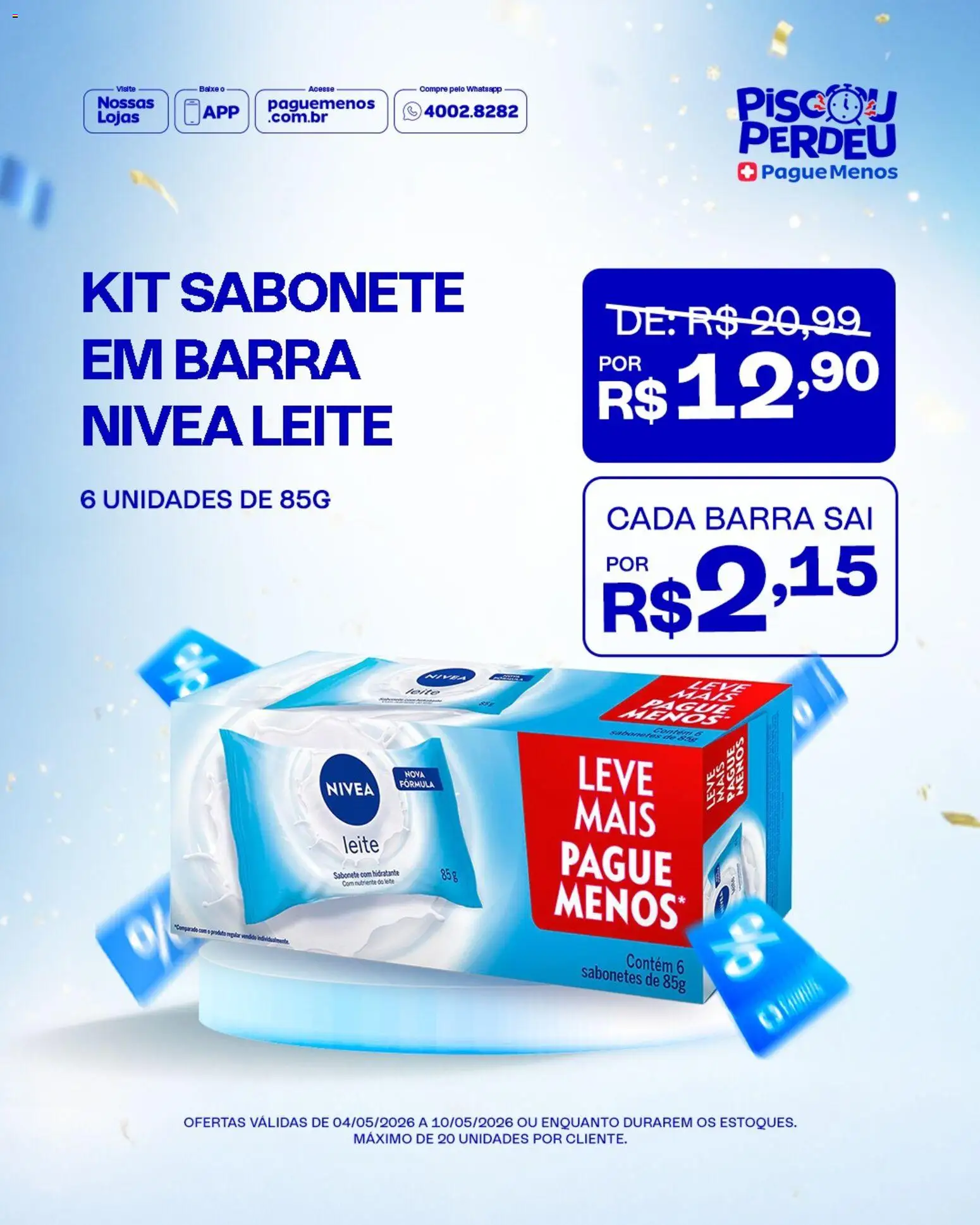 Pague Menos Folheto - válido de 04.05.2026 | Página: 2 | Produtos: Leite, Sabonete