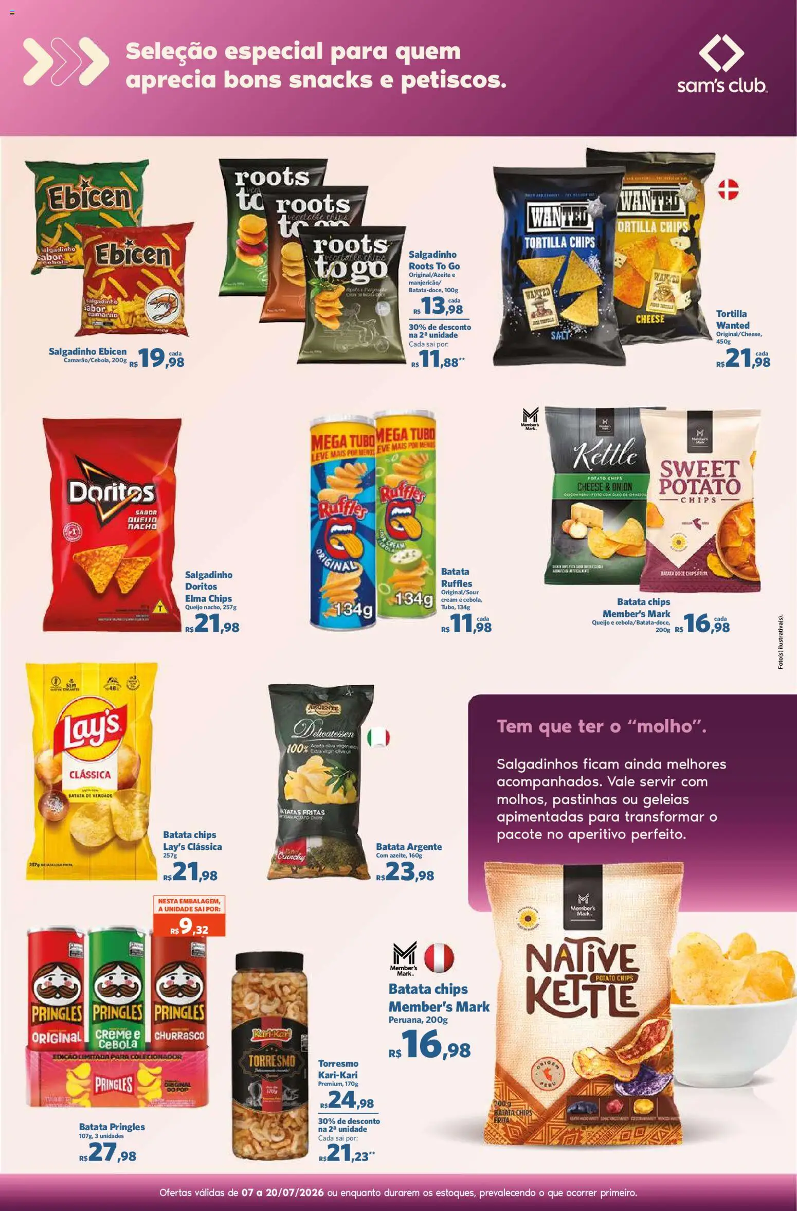 Sam's Club Folheto - válido de 07/07/2026 | Página: 7 | Produtos: Cebola, Camarão, Queijo, Salgadinhos