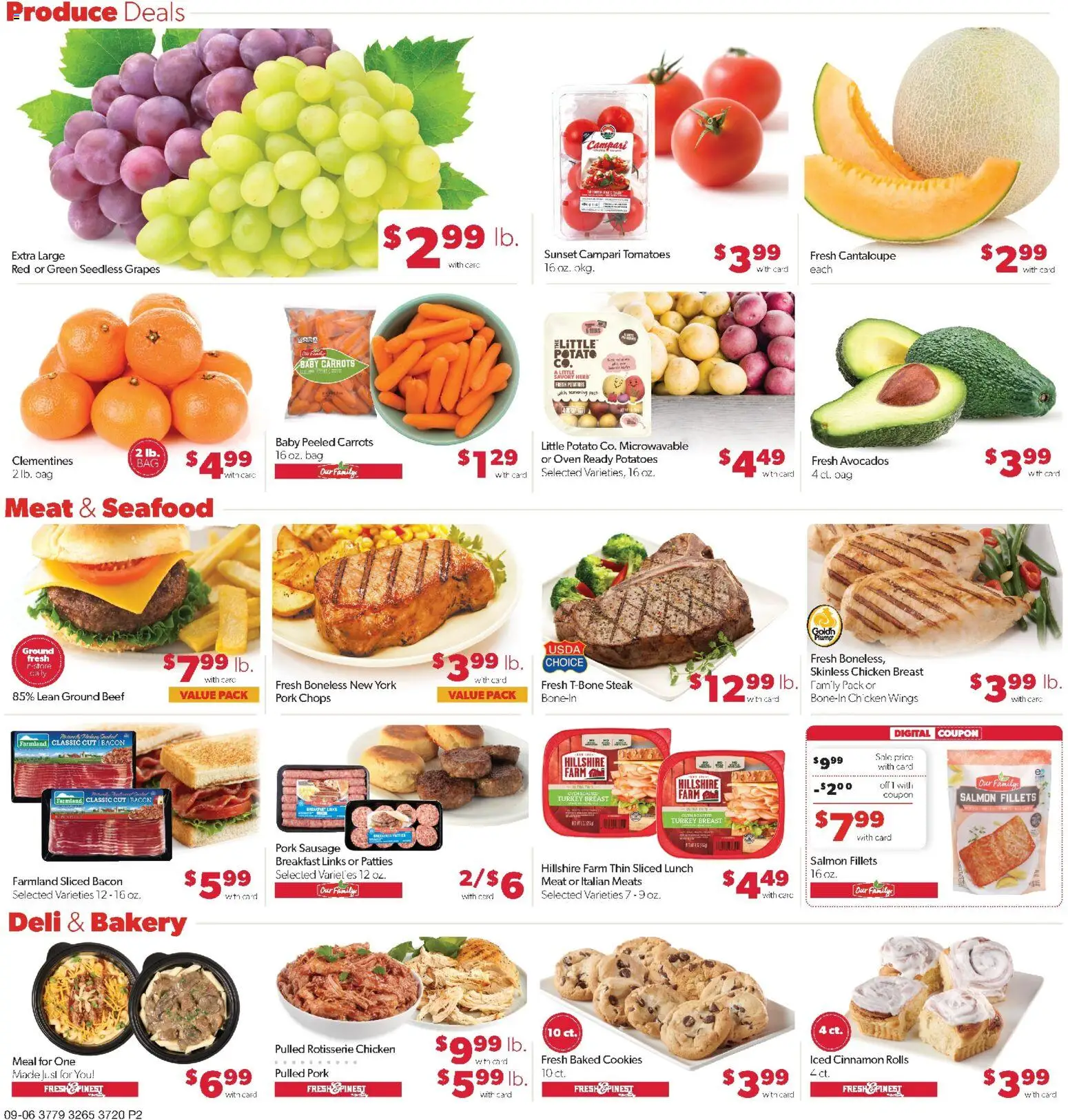 Family Fare Weekly Ad - NE - valid from 09/06/2026 | Page: 2 | Products: Turkey breast, Chicken, Grapes, Bag