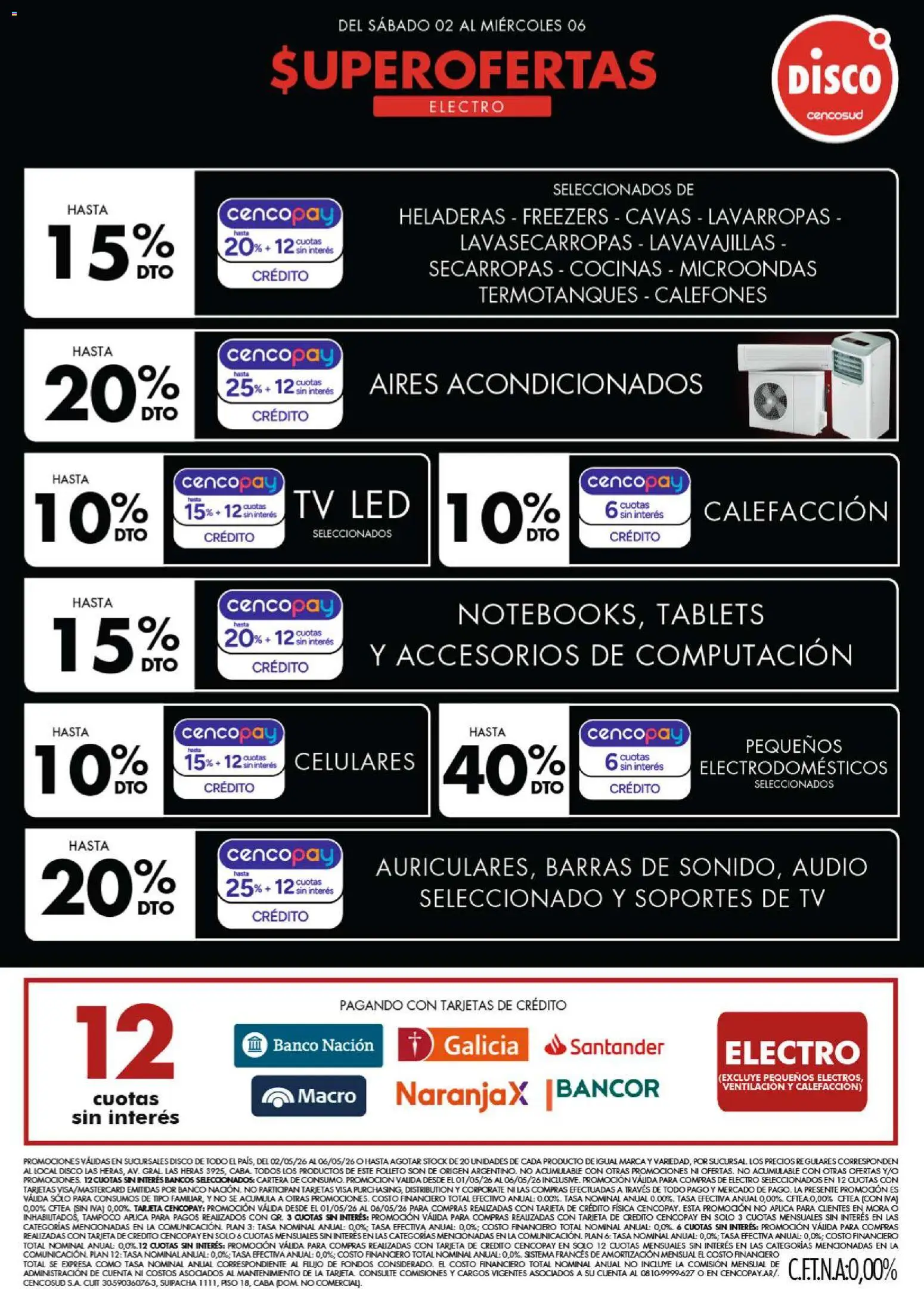 Disco - Ofertas | Electro, T. Libre y más │ válido desde el 01.05.2026 | Página: 1 | Productos: Cartera, Disco, Lavarropas, Microondas