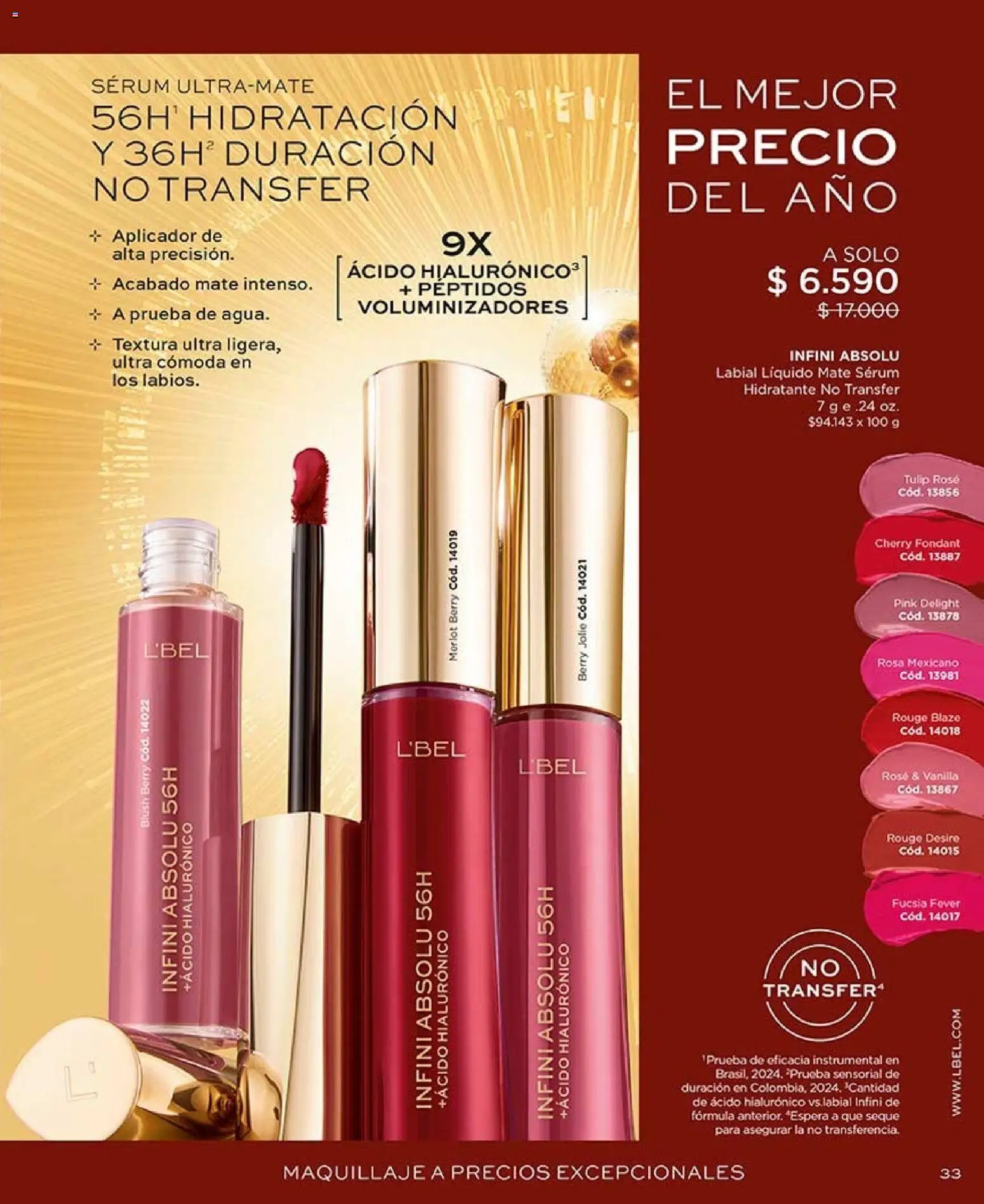 Catálogo L'Bel Campaña 15 │ válido desde el 06.09.2026 | Página: 33 | Productos: Maquillaje, Mate, Labial, Serum