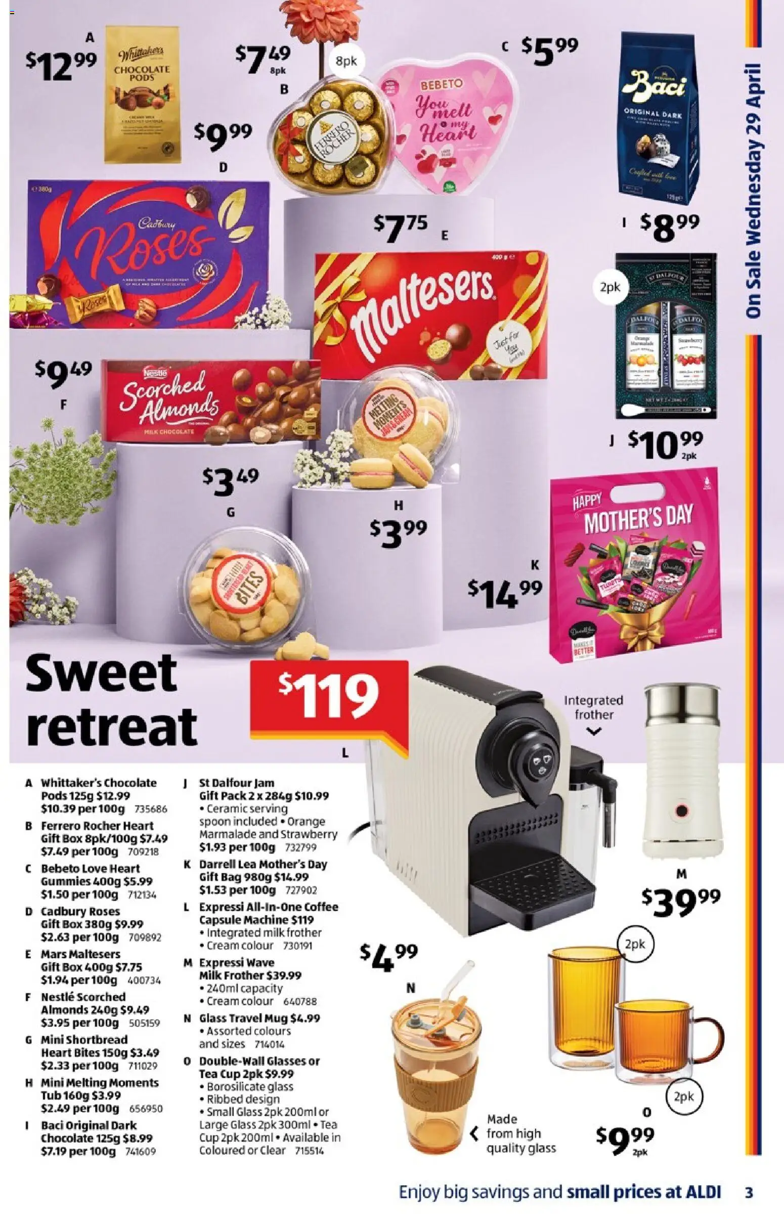 Aldi catalogue - valid from 29.04.2026 | Page: 3 | Products: Box, Almonds, Coffee, Glasses