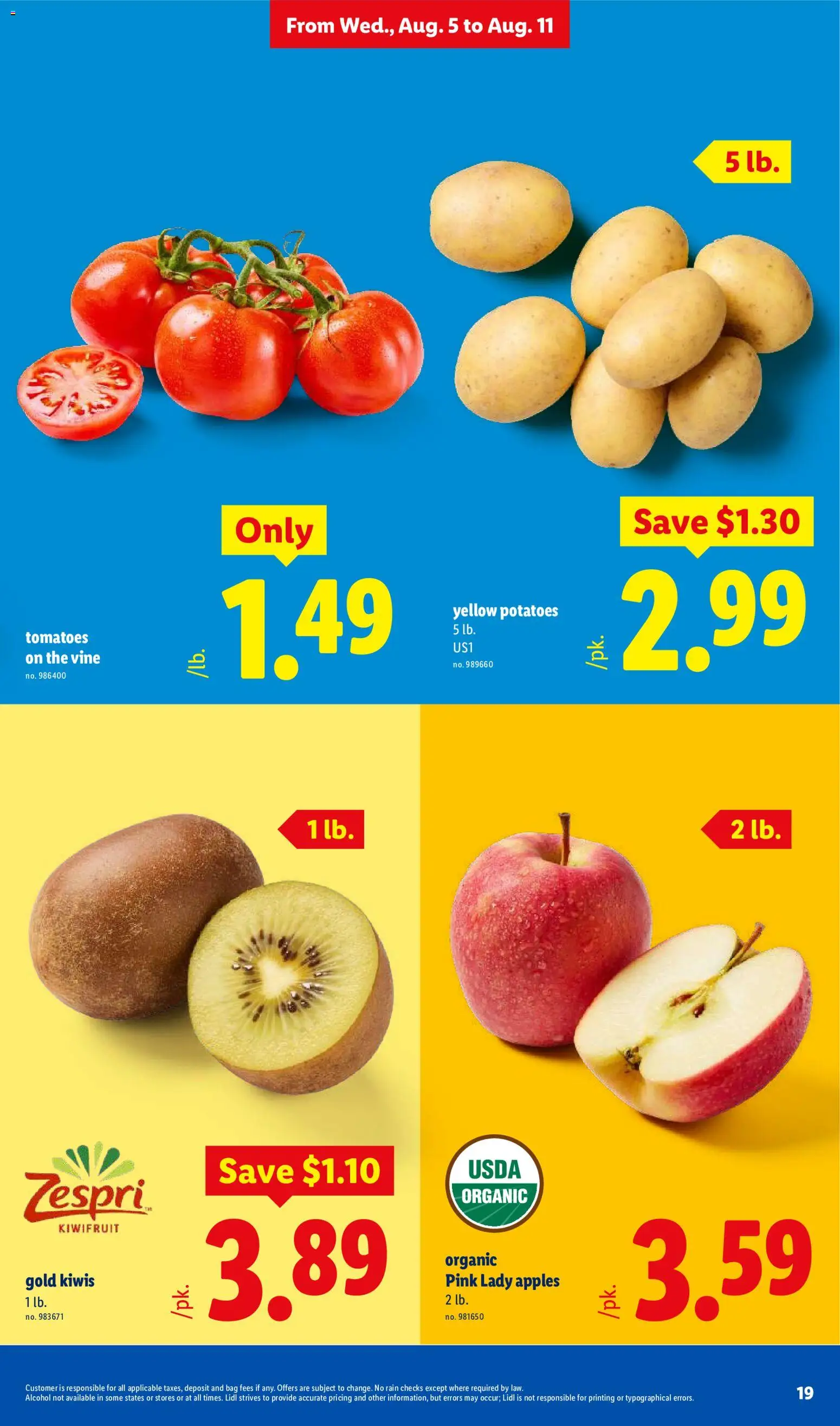 Lidl Weekly Ad - valid from 08/05/2026 | Page: 19 | Products: Apples, Alcohol, Potatoes, Bag