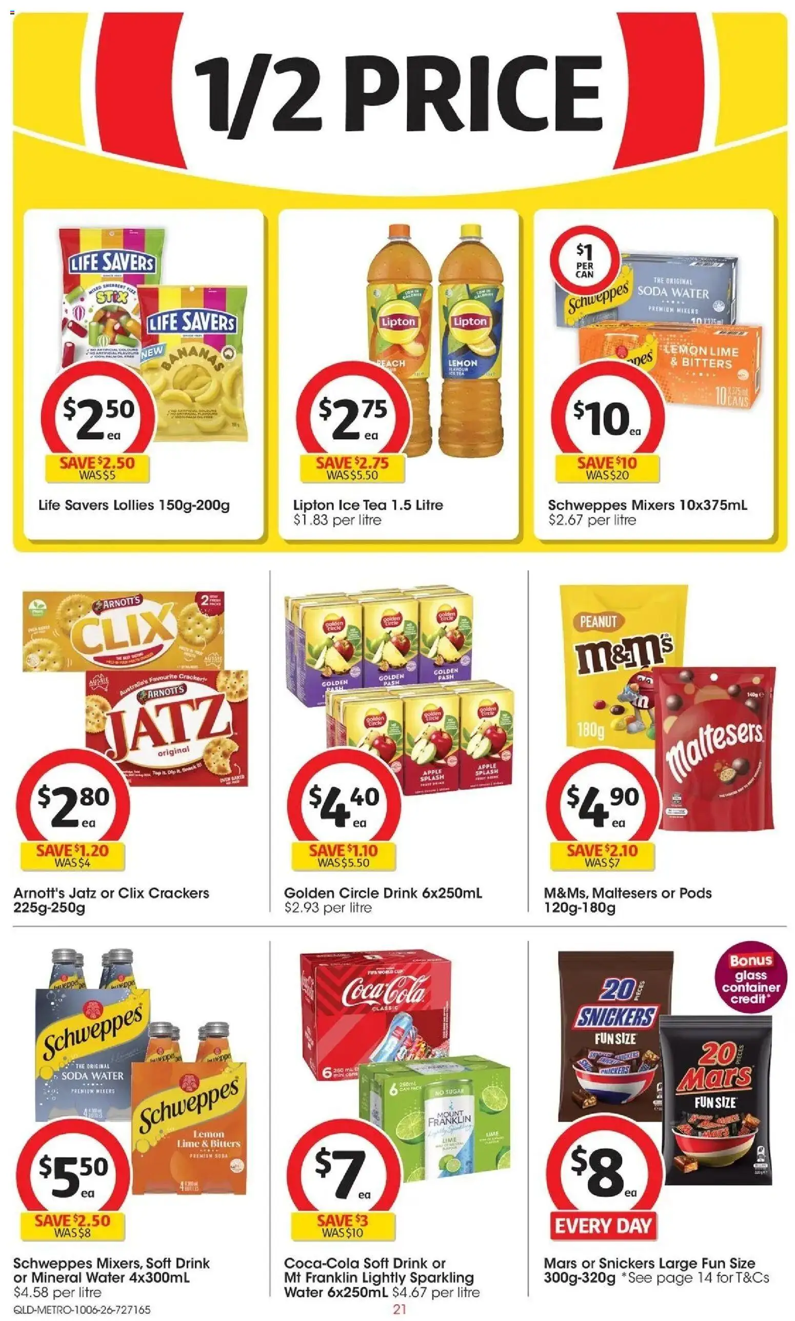 Coles catalogue - valid from 09.06.2026 | Page: 21 | Products: Crackers, Tea, Lemon, Lime