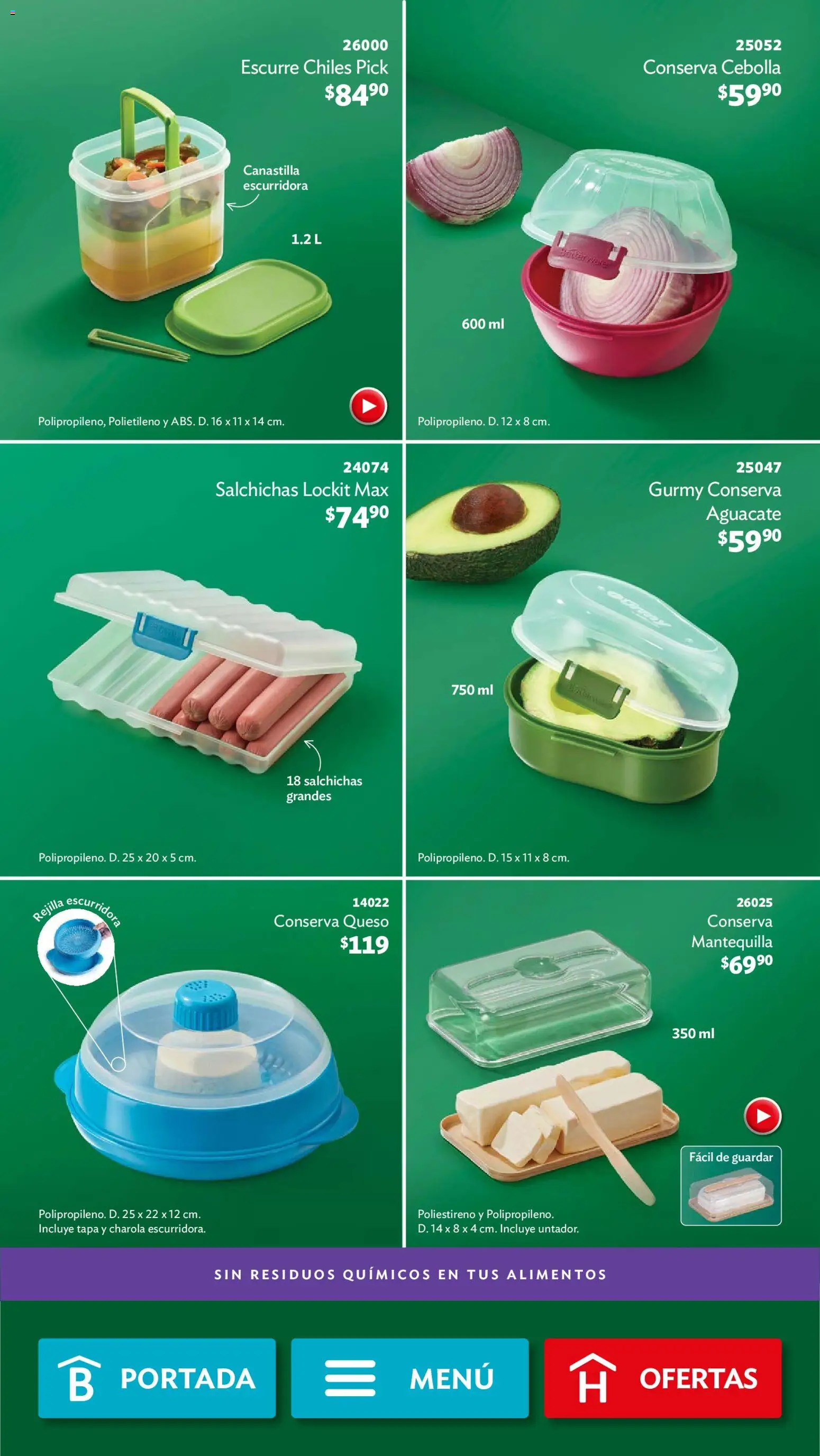 Nuevas ofertas de Betterware válidas en toda la República Mexicana desde el 29/06/2026. ¡Encuentra las mejores ofertas en Betterware campaña 7 2026! | Página: 63 | Productos: Cebolla, Mantequilla, Aguacate, Rejilla
