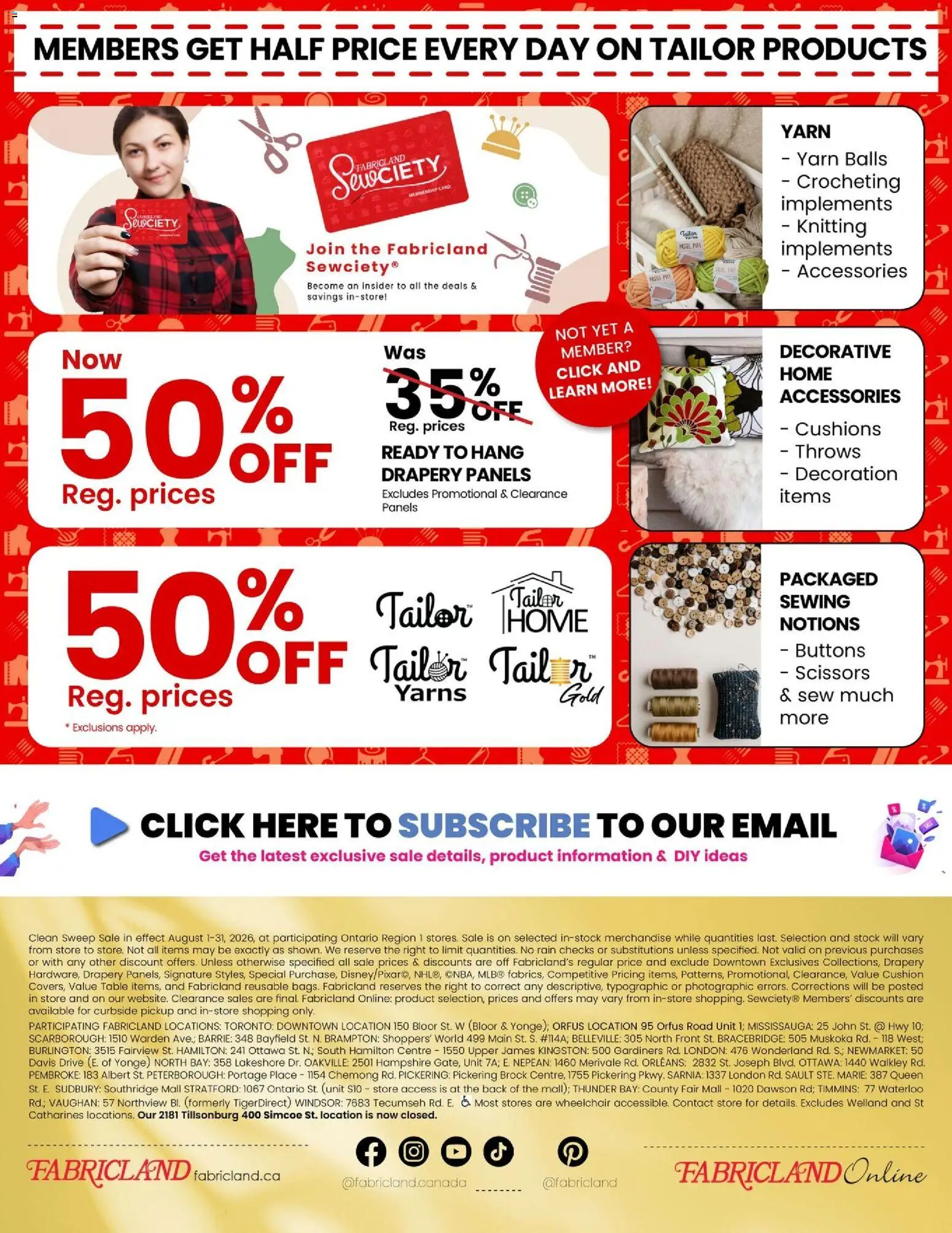 Fabricland flyer valid from Aug 1, 2026 | Page: 16