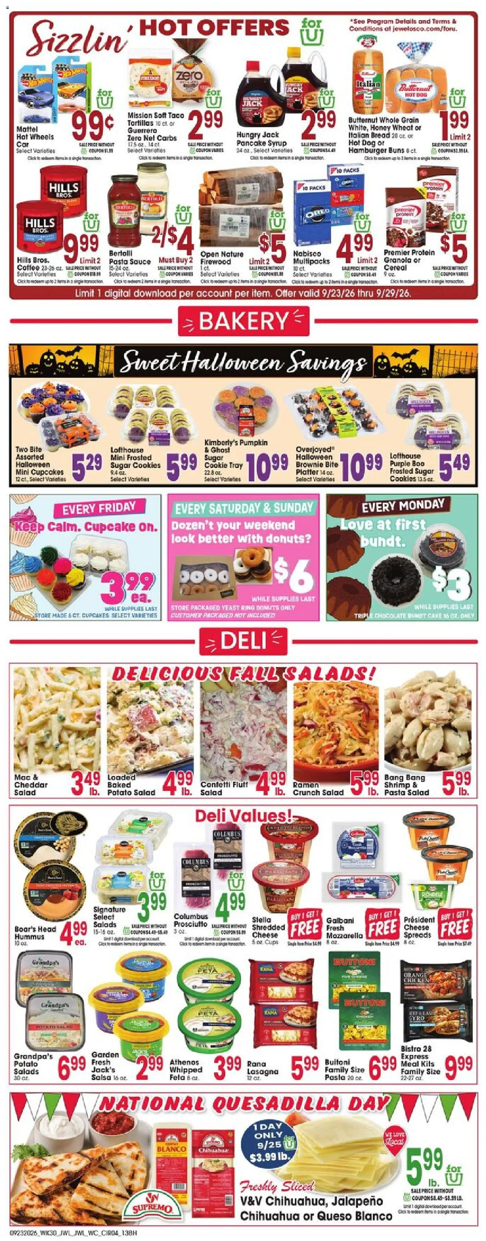 Jewel Osco Weekly Ad - valid from 09/23/2026 | Page: 4 | Products: Potato salad, Syrup, Salad, Tortillas
