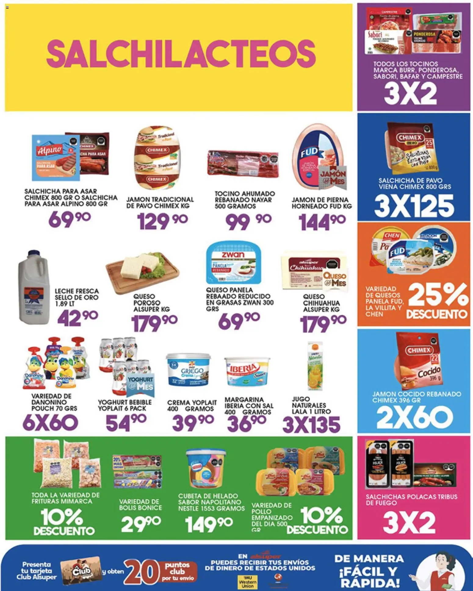 Nuevas ofertas de Alsuper válidas en toda la República Mexicana desde el 31/07/2026. ¡Encuentra las mejores ofertas en Alsuper folleto! | Página: 3 | Productos: Pollo, Crema, Leche, Jamón