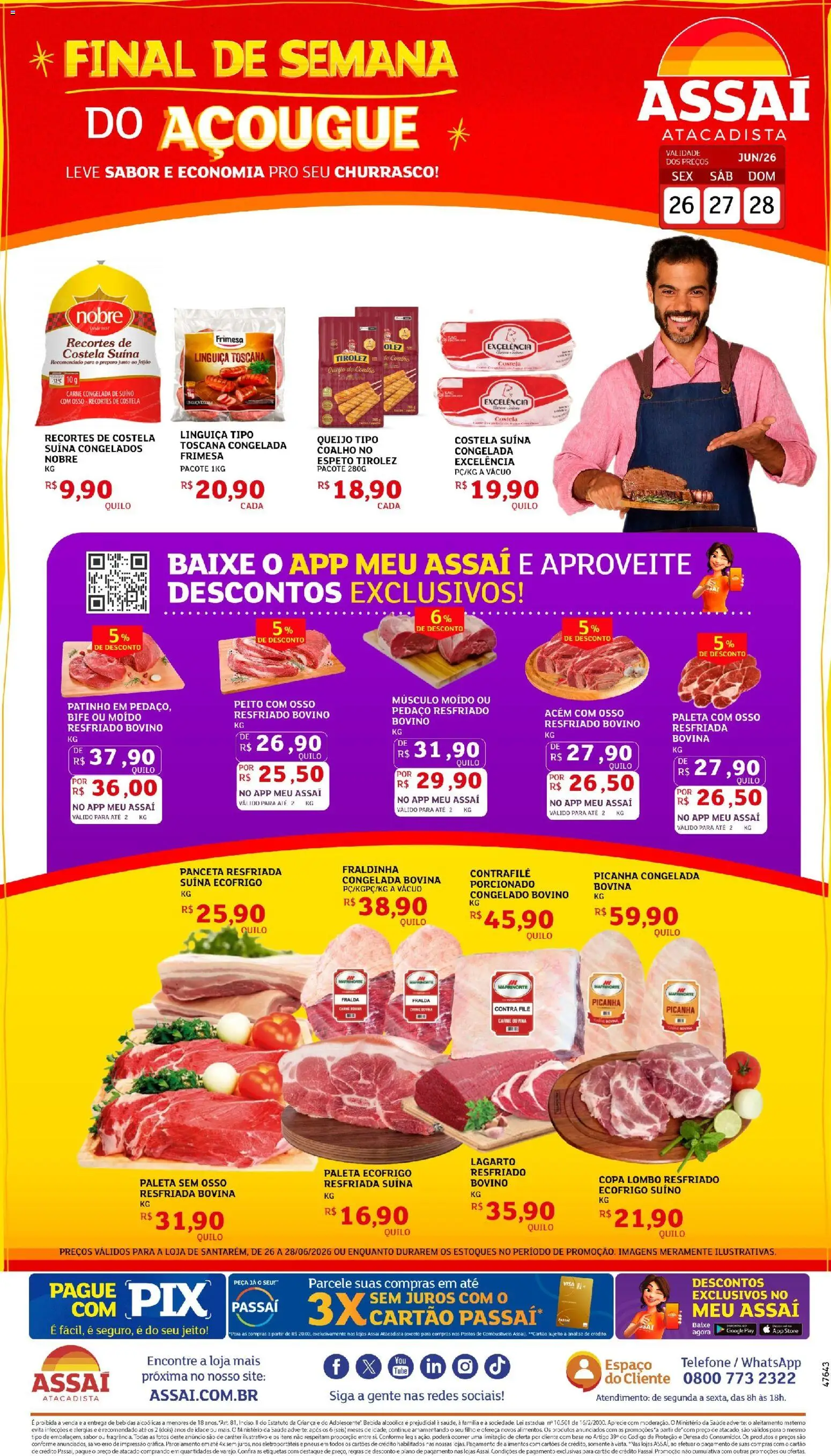 Assaí Atacadista Folheto - válido de 26/06/2026 | Página: 1 | Produtos: Copa, Pneus, Carne, Bebida