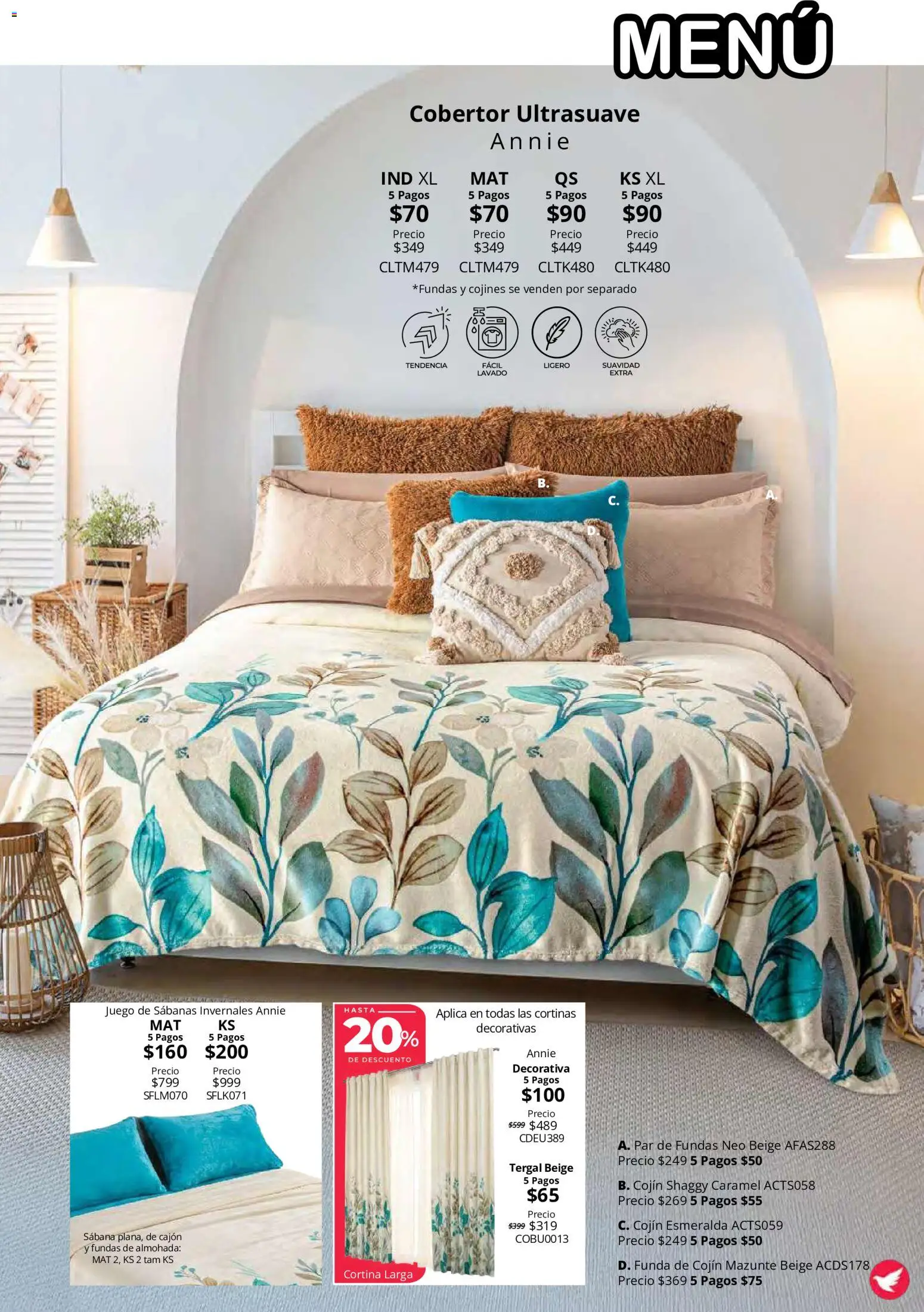 Nuevas ofertas de Colchas Concord válidas en toda la República Mexicana desde el 15/10/2026. ¡Encuentra las mejores ofertas en Colchas Concord catálogo Colección Cobertor Calor de Hogar! | Página: 79