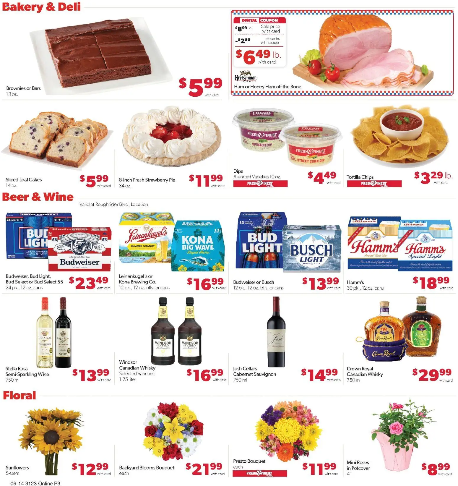 Family Fare Weekly Ad - ND - valid from 14.06.2026 | Page: 8 | Products: Bakery, Ham, Wine, Beer