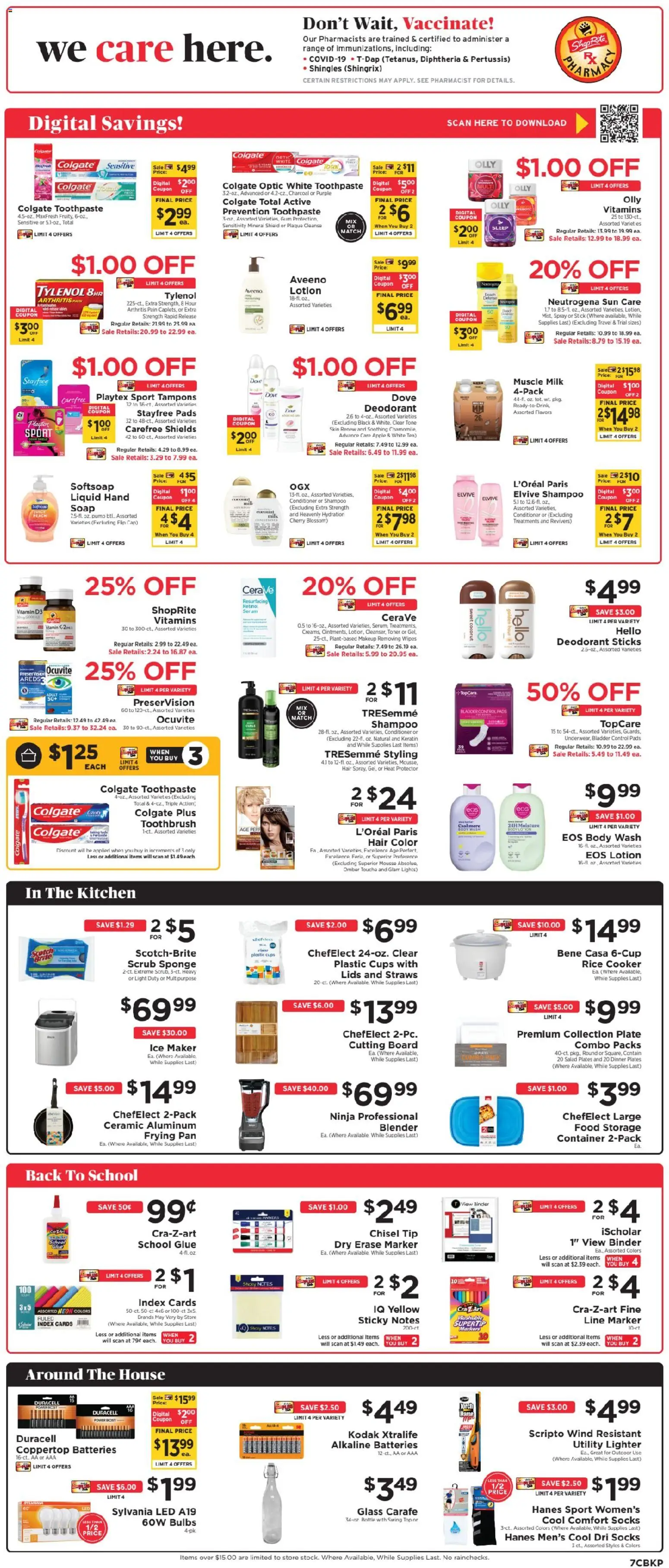 ShopRite Weekly Ad - valid from 07/19/2026 | Page: 8 | Products: Conditioner, Blender, Soap, Body Wash