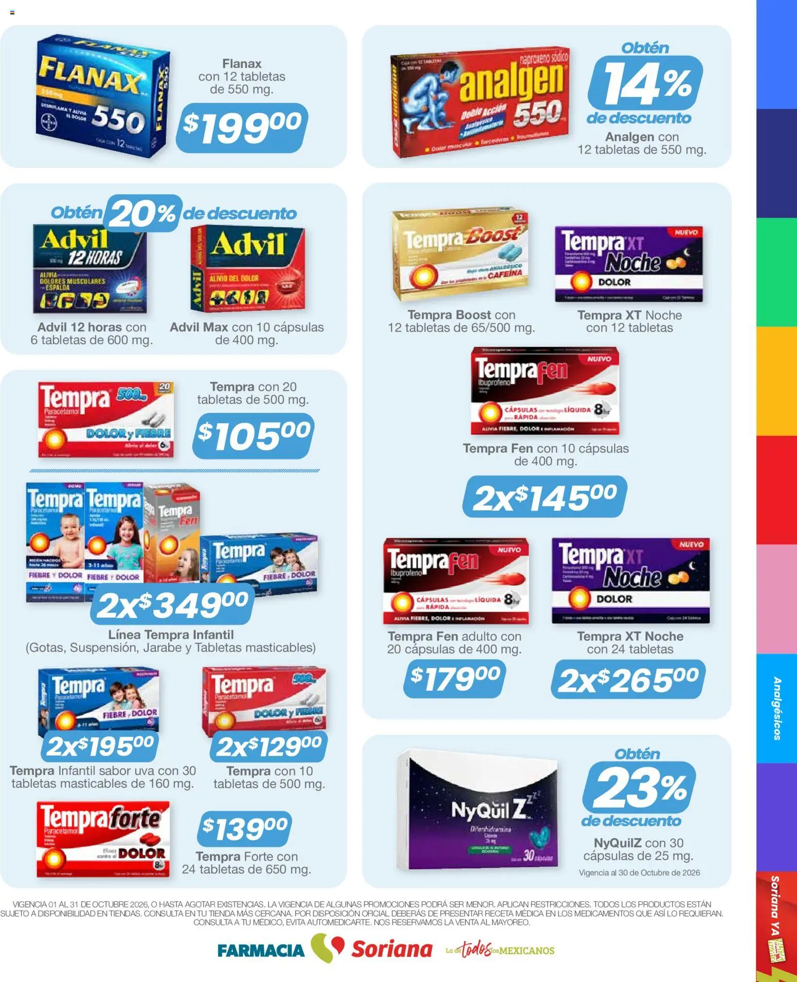 Nuevas ofertas de Soriana válidas en toda la República Mexicana desde el 01/10/2026. ¡Encuentra las mejores ofertas en Soriana Mercado - Folleto Farmacia! | Página: 18