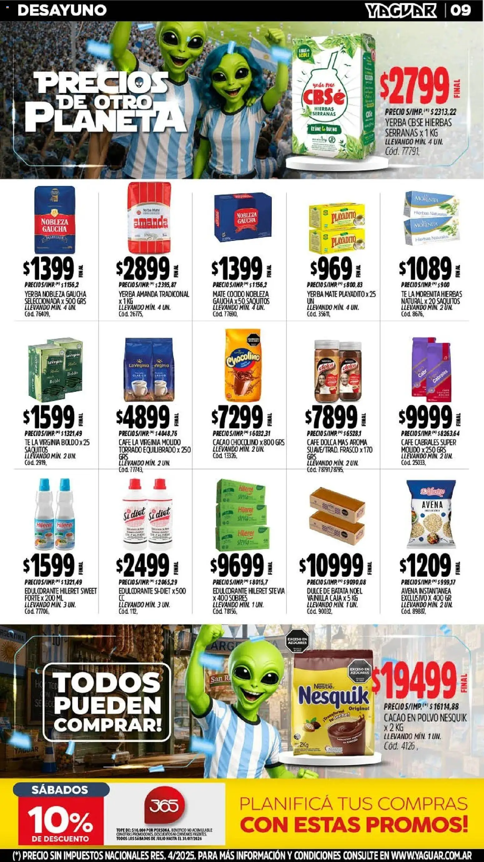 Yaguar - Oferta Semanal Misiones │ válido desde el 13/07/2026 | Página: 10 | Productos: Mate, Edulcorante, Frasco, Mate cocido