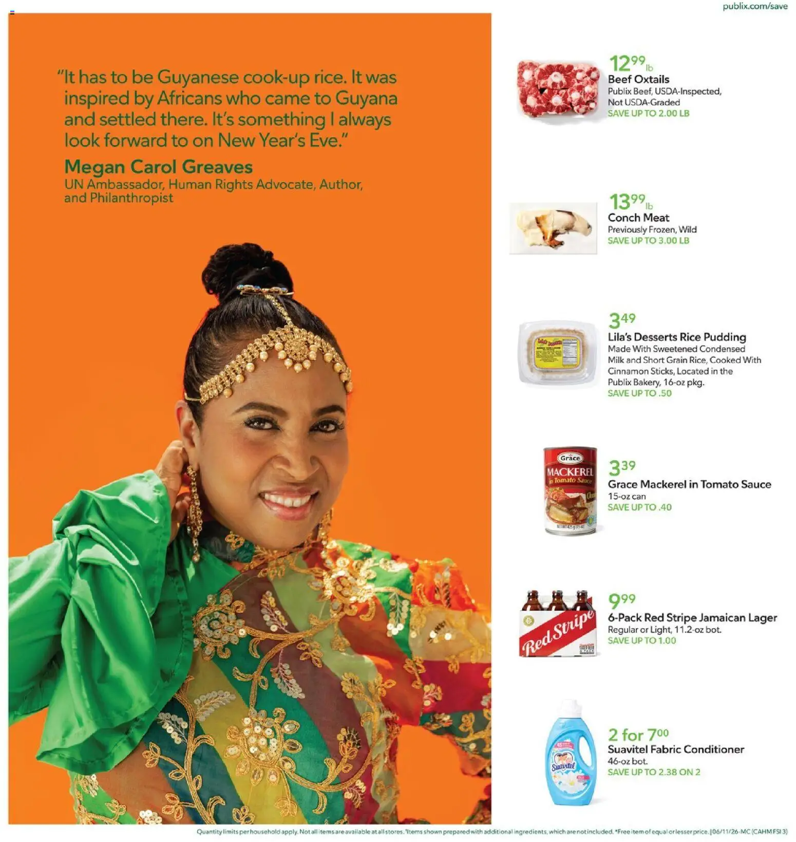 Publix Ad - valid from 11.06.2026 | Page: 3 | Products: Conditioner, Milk, Rice, Beef