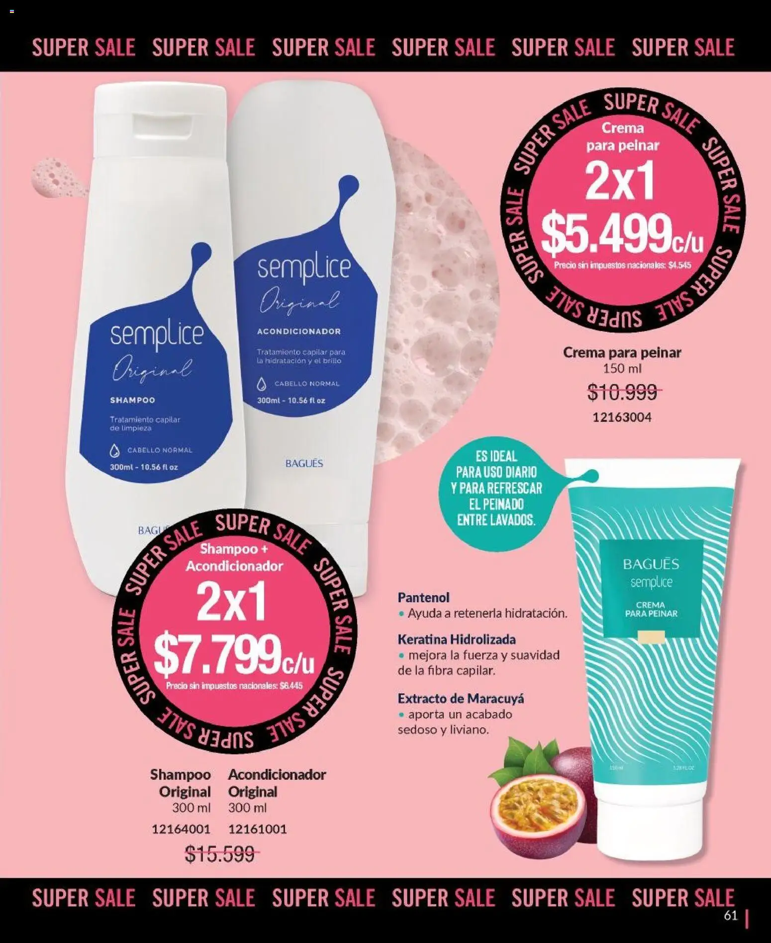 Bagués - Catálogo │ válido desde el 09.03.2026 | Página: 61 | Productos: Shampoo, Acondicionador, Brillo, Crema