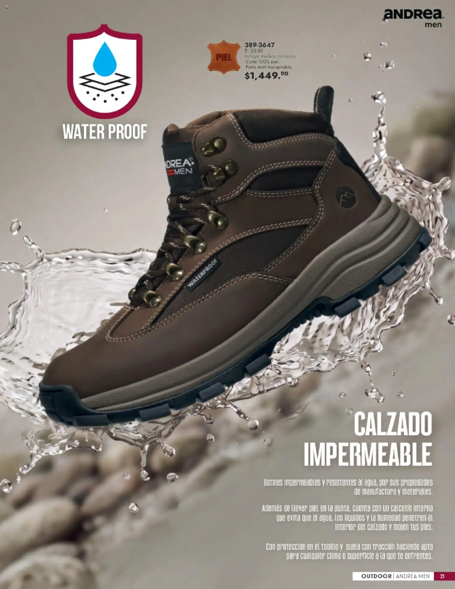 Nuevas ofertas de Andrea válidas en toda la República Mexicana desde el 23/08/2026. ¡Encuentra las mejores ofertas en Andrea catálogo Calzado Caballero! | Página: 23 | Productos: Té, Botines
