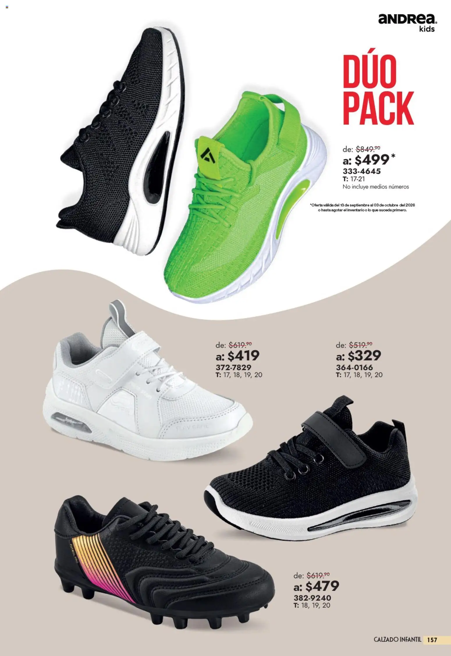 Nuevas ofertas de Andrea válidas en toda la República Mexicana desde el 13/09/2026. ¡Encuentra las mejores ofertas en Andrea catálogo Outlet! | Página: 157