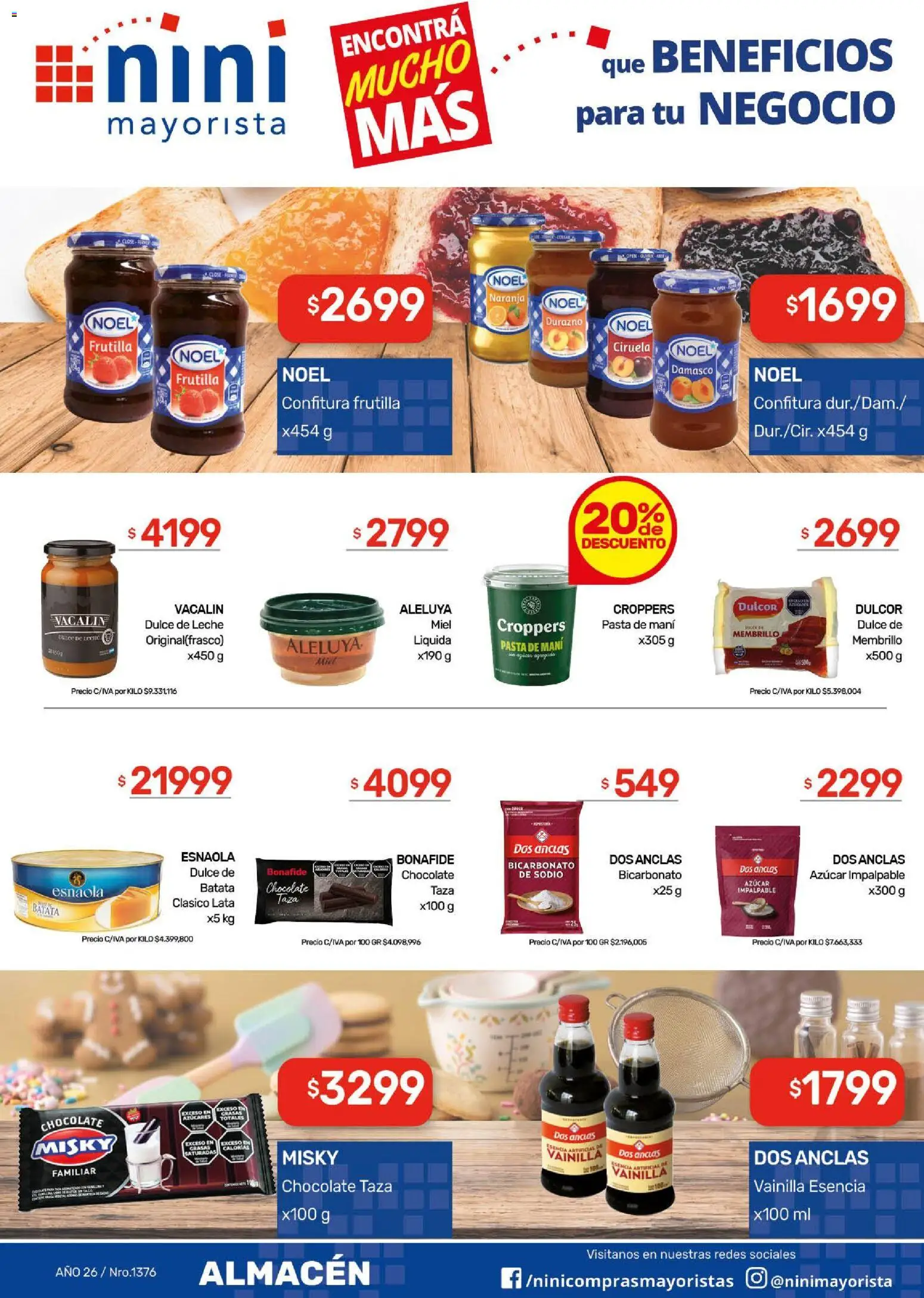 NINI Mayorista catálogo │ válido desde el 07/09/2026 | Página: 34 | Productos: Vainilla, Frutilla, Azucar, Pasta