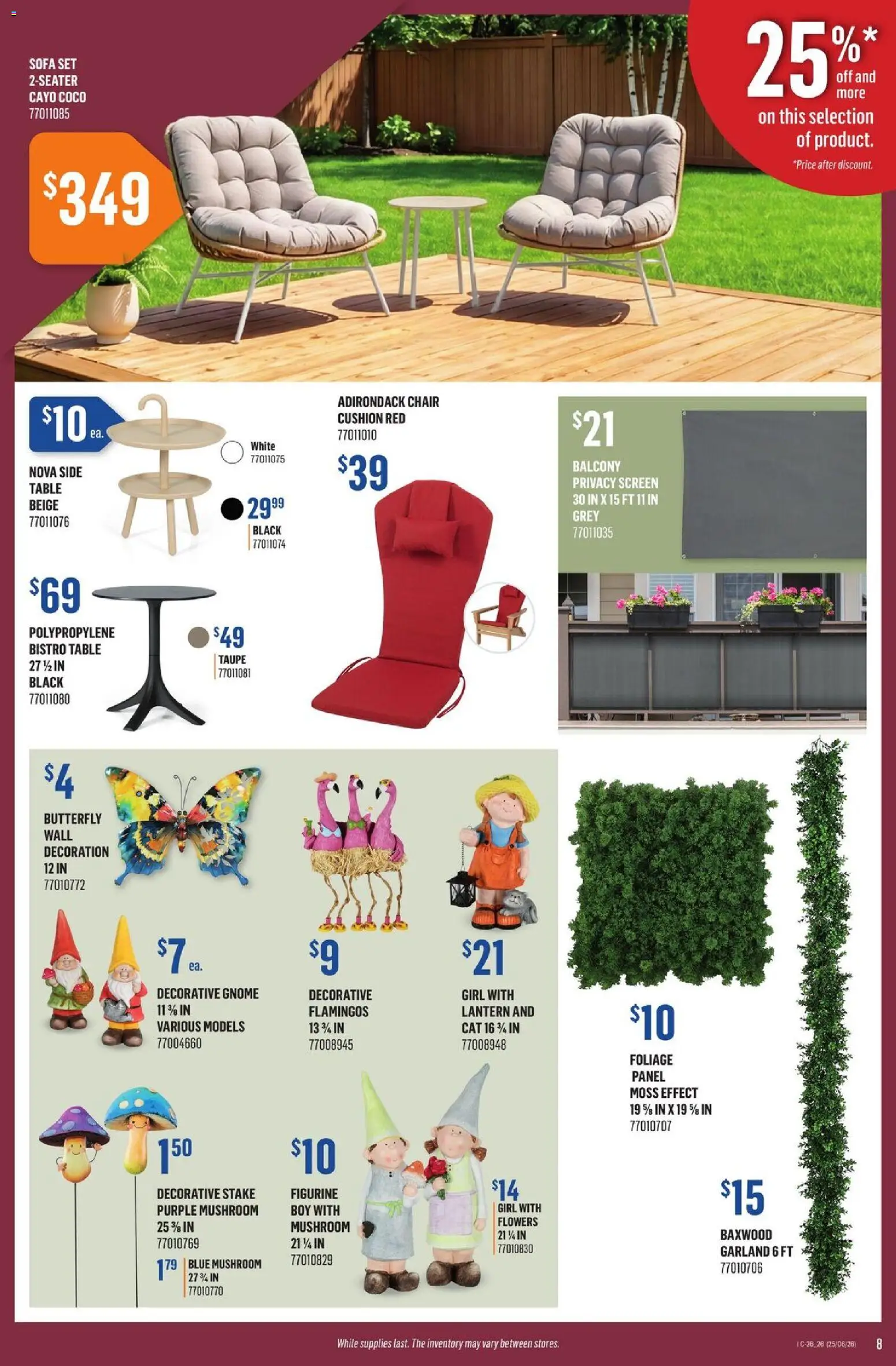 Canac flyer valid from Jun 25, 2026 | Page: 8 | Products: Sofa, Table, Chair