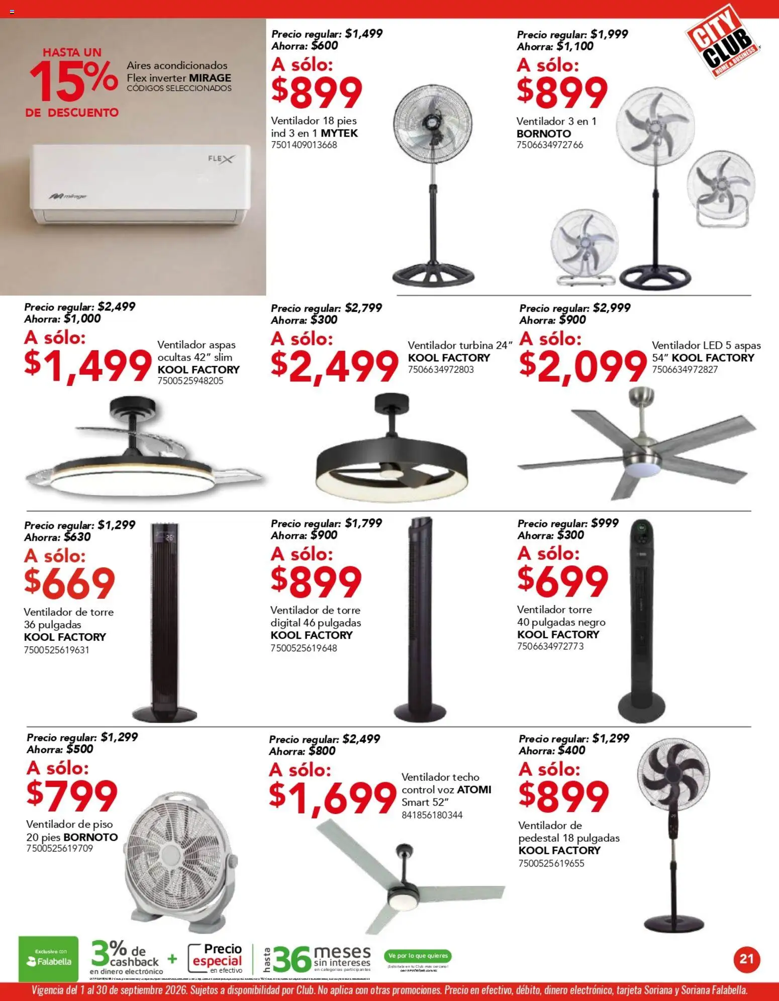 Nuevas ofertas de City Club válidas en toda la República Mexicana desde el 01/09/2026. ¡Encuentra las mejores ofertas en City Club catálogo! | Página: 21 | Productos: Ventilador