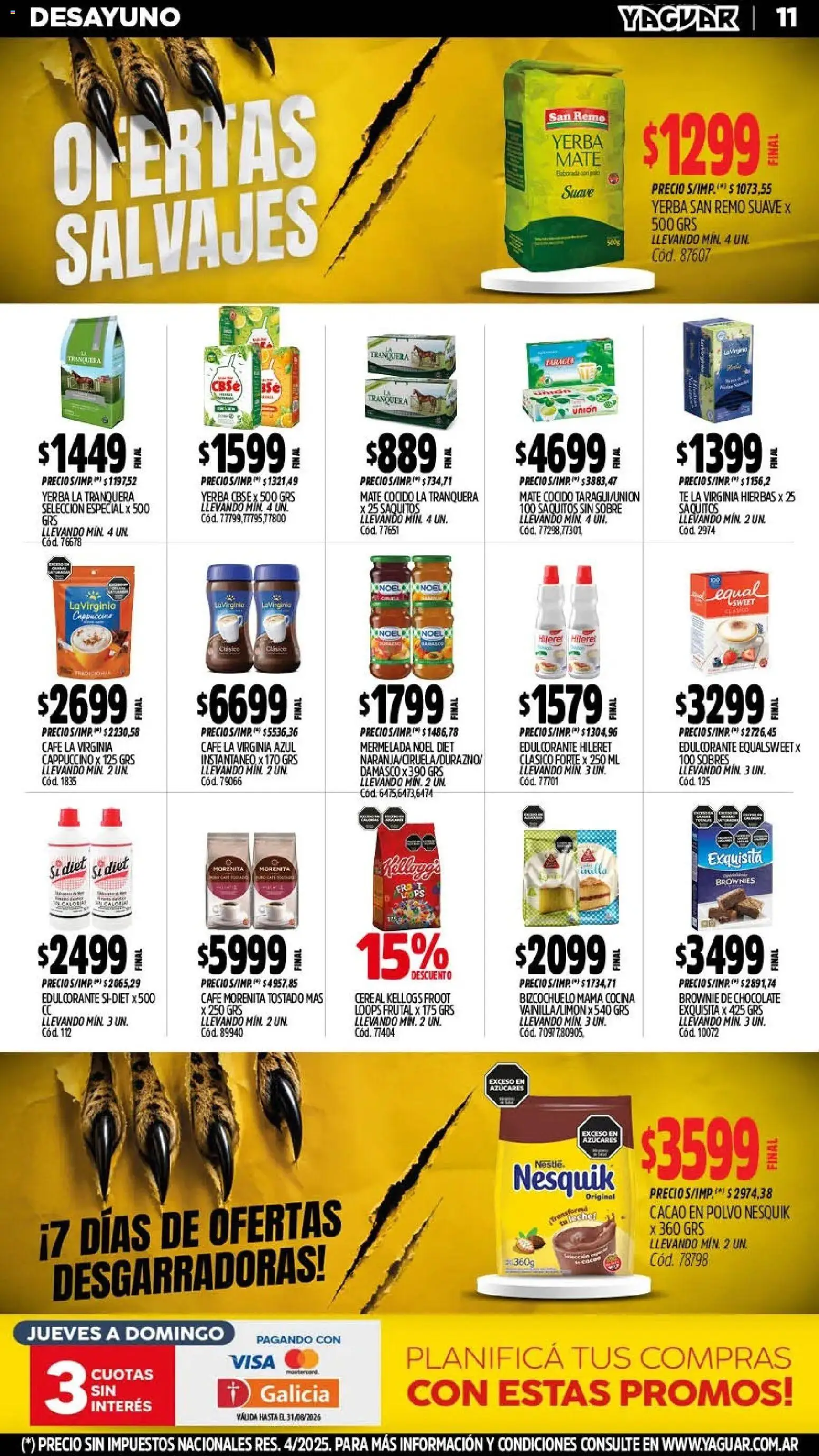 Yaguar - Oferta Semanal Trelew │ válido desde el 03/08/2026 | Página: 13 | Productos: Mate, Cocina, Sobre, Té
