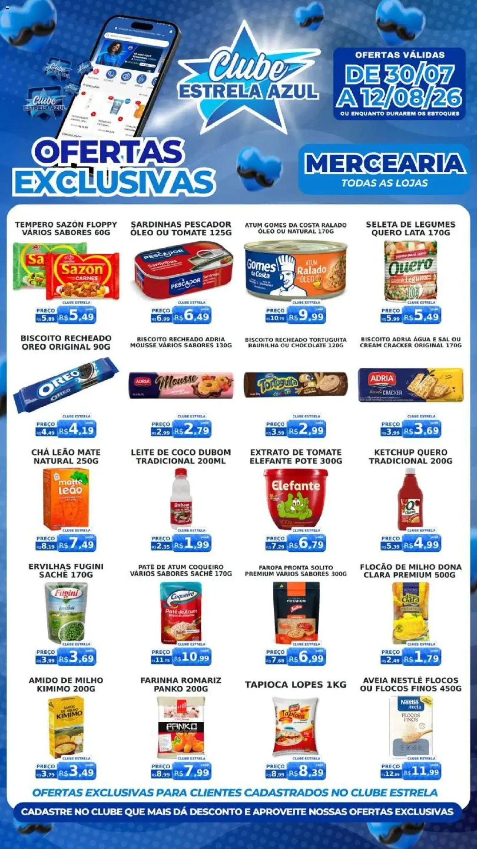 Estrela Azul Folheto - válido de 30/07/2026 | Página: 2 | Produtos: Patê, Tapioca, Ketchup, Aveia