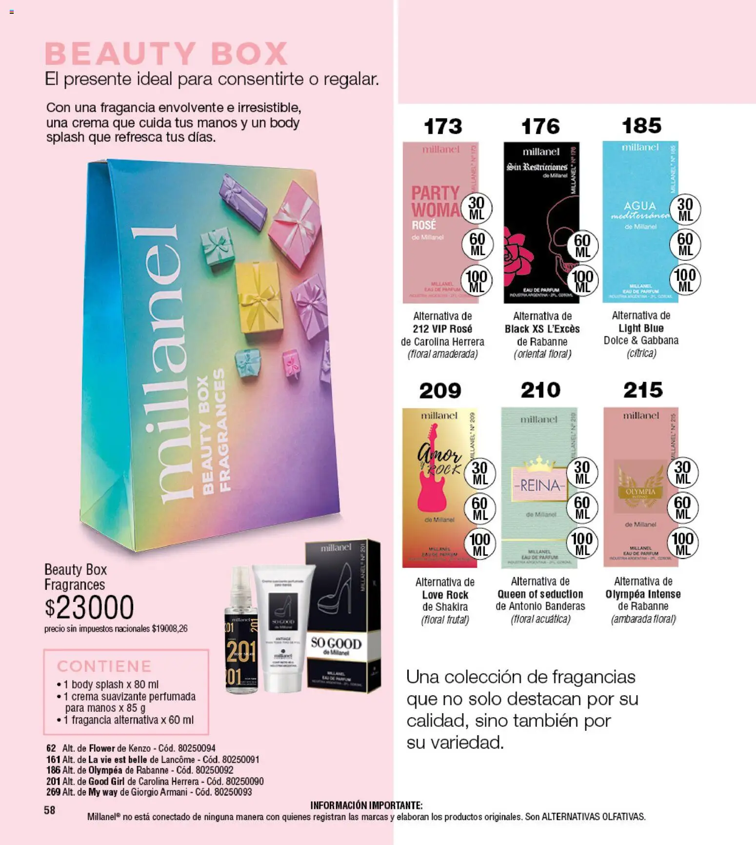 Millanel - Catálogo │ válido desde el 20/07/2026 | Página: 58 | Productos: Fragancia, Agua, Suavizante, Crema