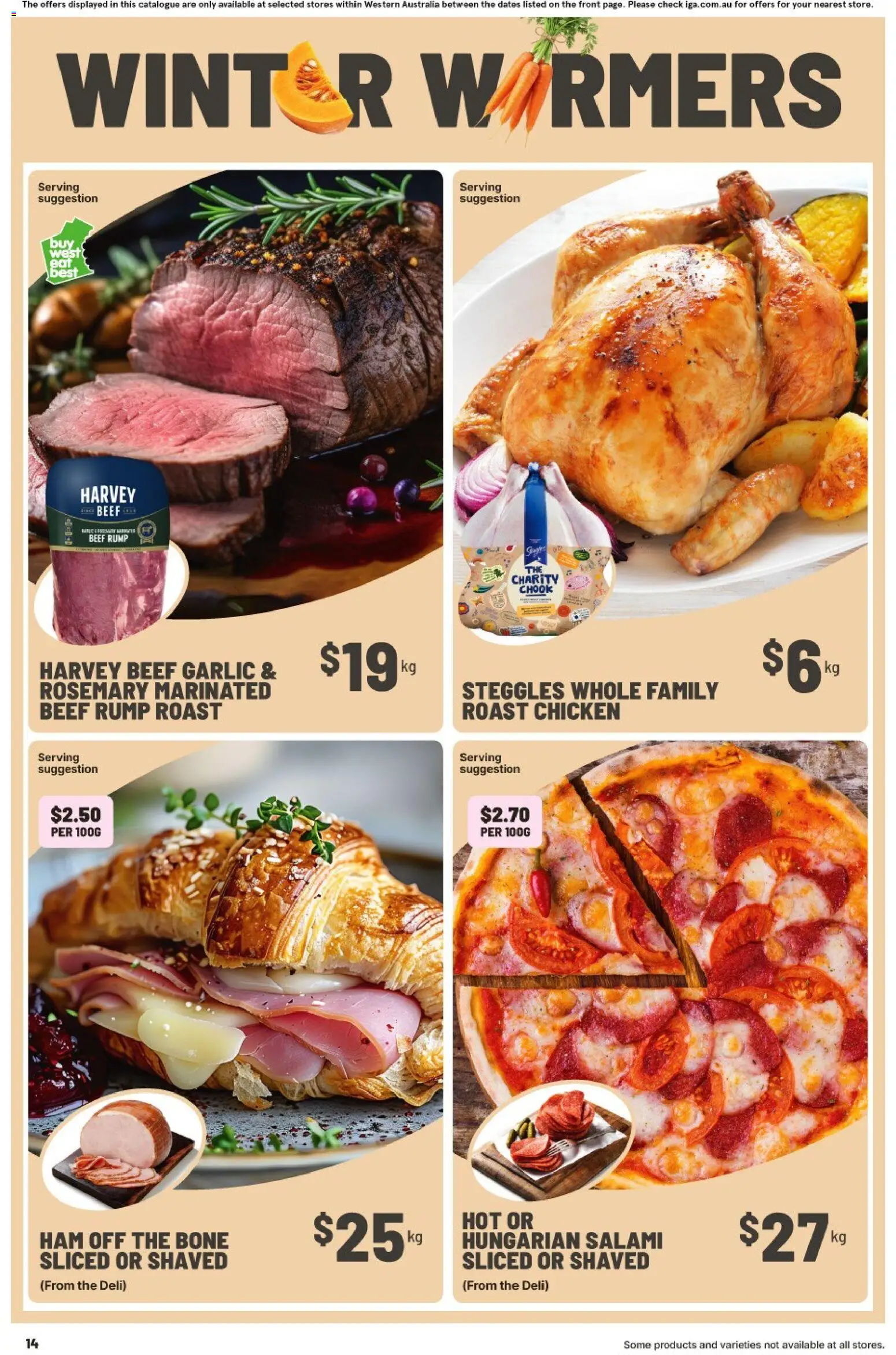 IGA catalogue - valid from 22/07/2026 | Page: 14 | Products: Salami, Ham, Chicken, Garlic